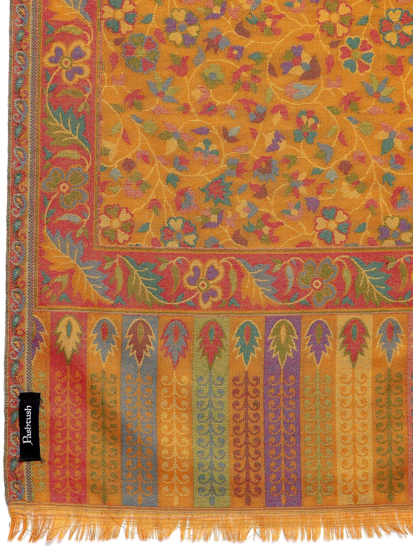 Pashtush India 100x200 Pashtush Womens Kaani Shawl, Faux Pashmina, Soft and Warm, Kashmiri Mustard