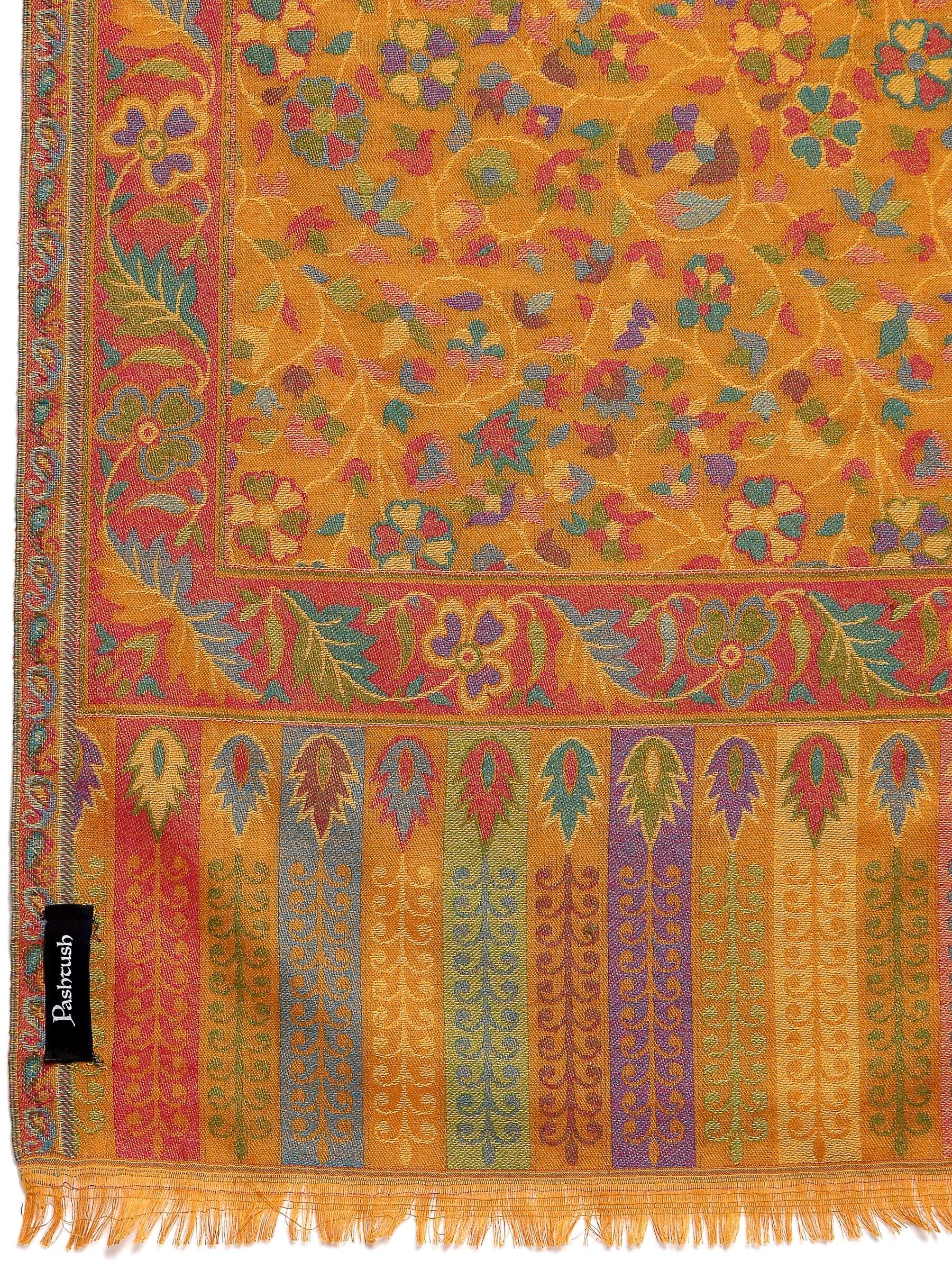 Pashtush India 100x200 Pashtush Womens Kaani Shawl, Faux Pashmina, Soft and Warm, Kashmiri Mustard