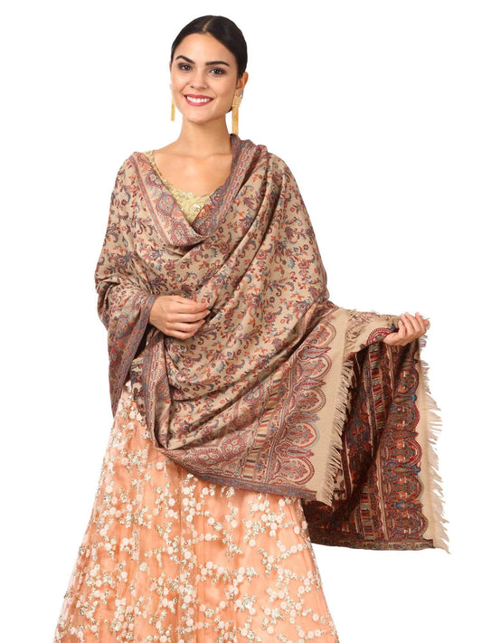 Pashtush India 100x200 Pashtush womens Kaani Shawl, Faux Pashmina, Soft and Warm (taupe)