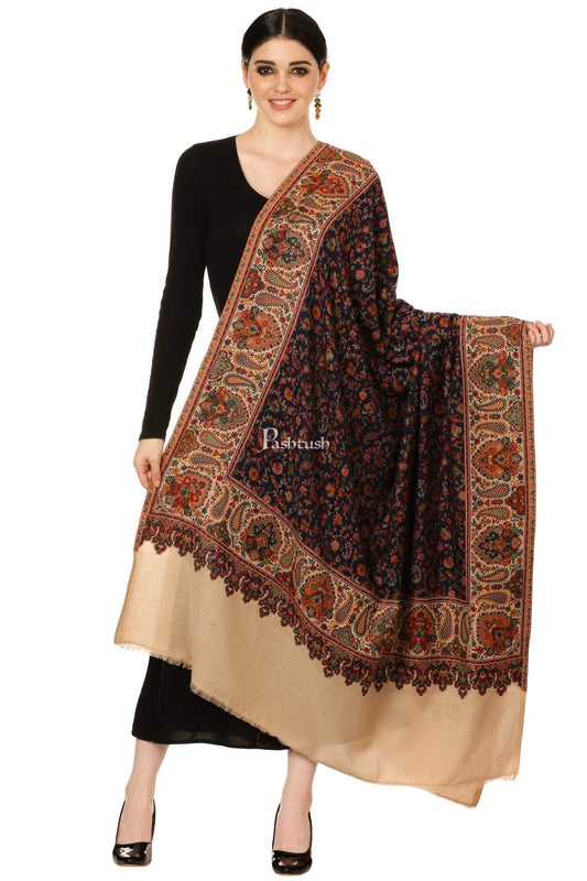 Pashtush Shawl Store Shawl Pashtush Womens Kaani Shawl, Faux Pashmina, Woven Jacquard Design with Woven Kashmiri Paisleys, Soft and Warm Faux Pashmina
