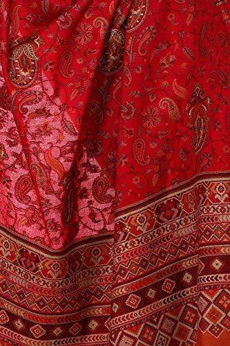 Pashtush Shawl Store Shawl Pashtush Womens Kaani Shawl, Faux Pashmina, Woven Jacquard Design with Woven Kashmiri Paisleys, Soft and Warm Faux Pashmina (Taupe) (Bridal Red)