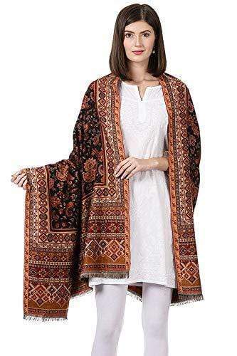 Pashtush India 100x200 Pashtush Womens Kaani Shawl, Woven Jacquard Design with Woven Kashmiri Paisleys, Soft and Warm Faux Pashmina