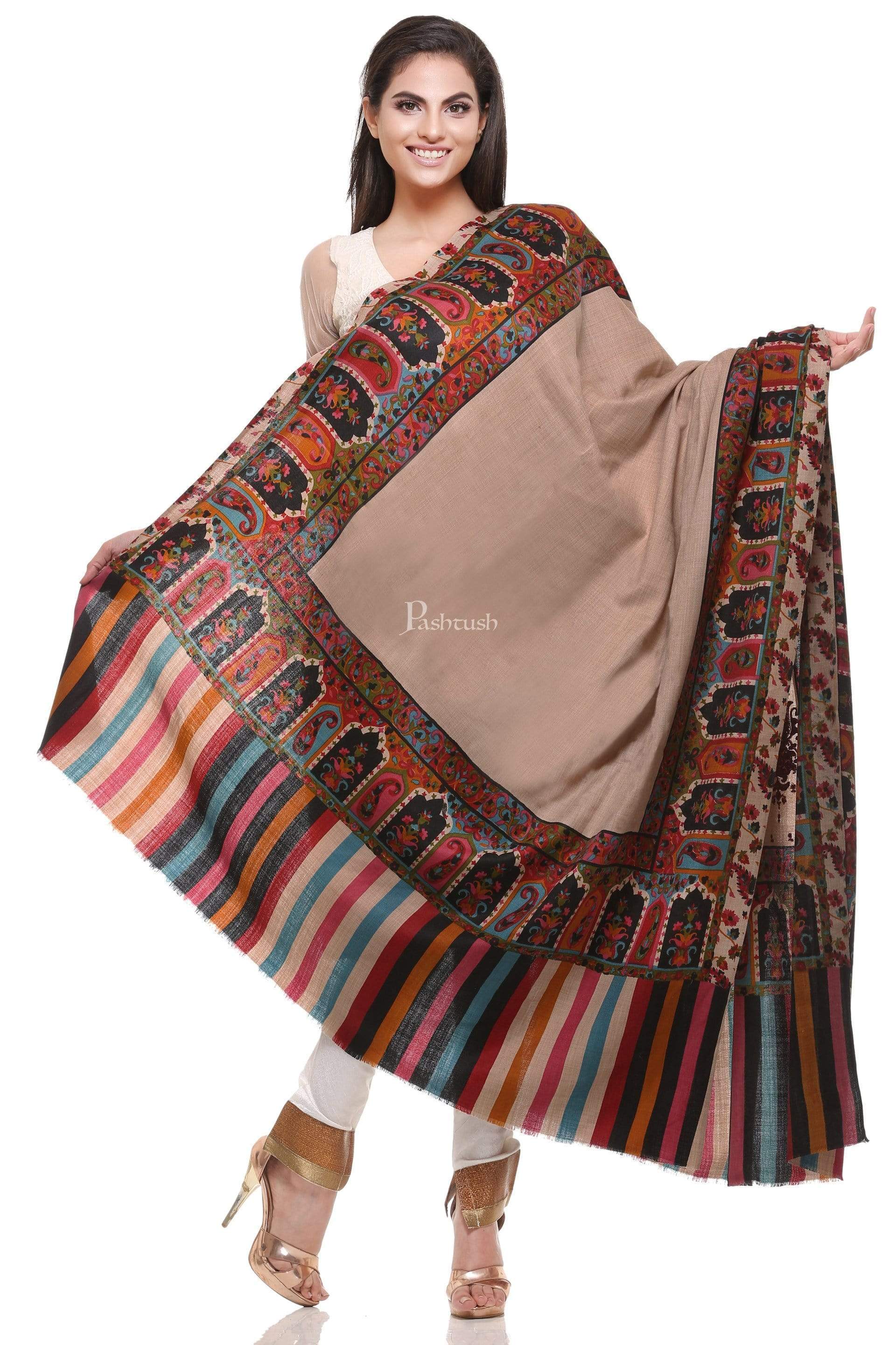 Pashtush India 114x228 Pashtush Womens Kalamkari Print and Pashmina Shawl