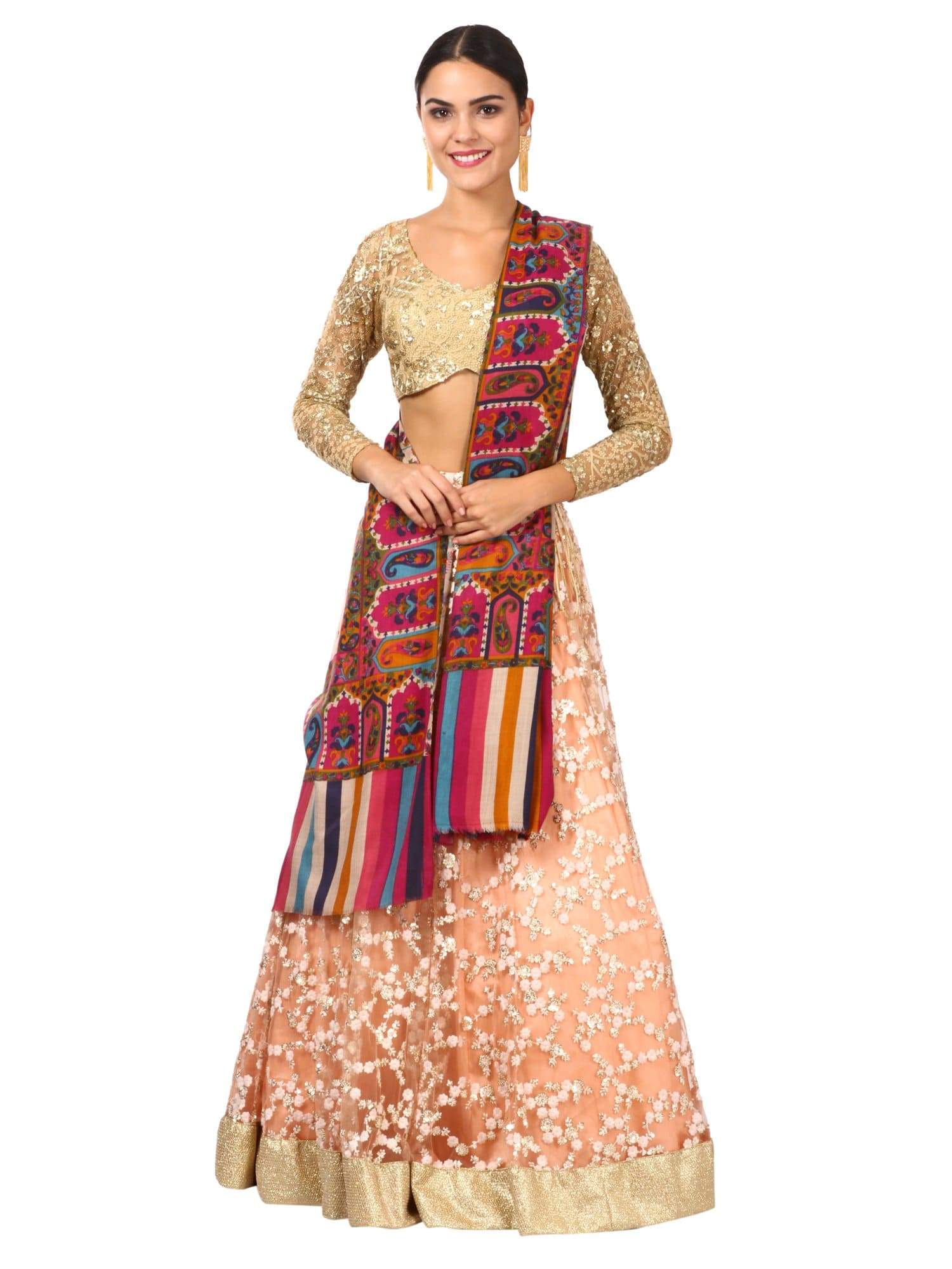 Pashtush Shawl Store Shawl Pashtush womens Kalamkari Shawl, Wedding Collection, Thick and Warm