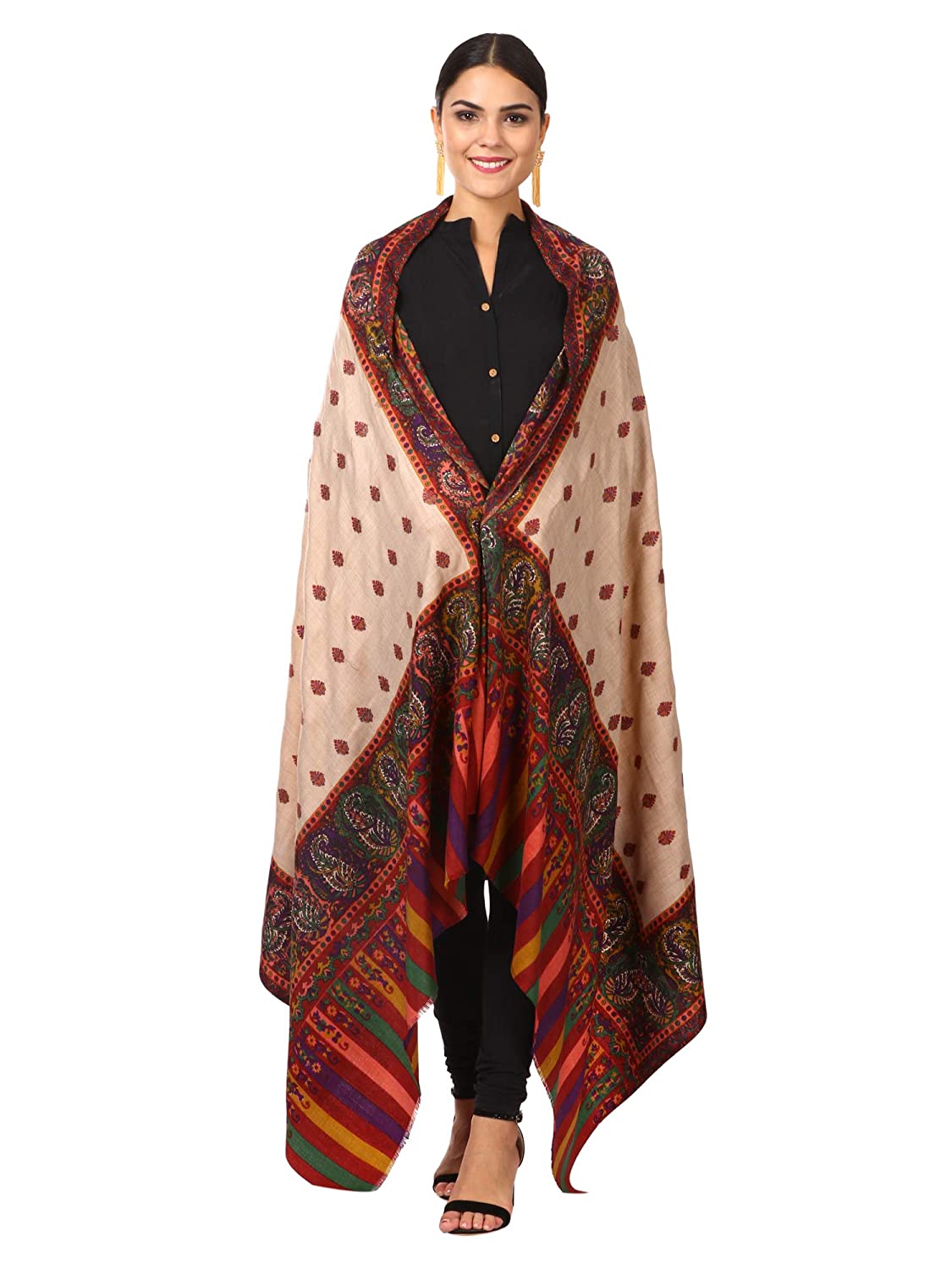 Pashtush Shawl Store Shawl Pashtush Womens Kalamkari Shawl, Wedding Collection, Thick and Warm