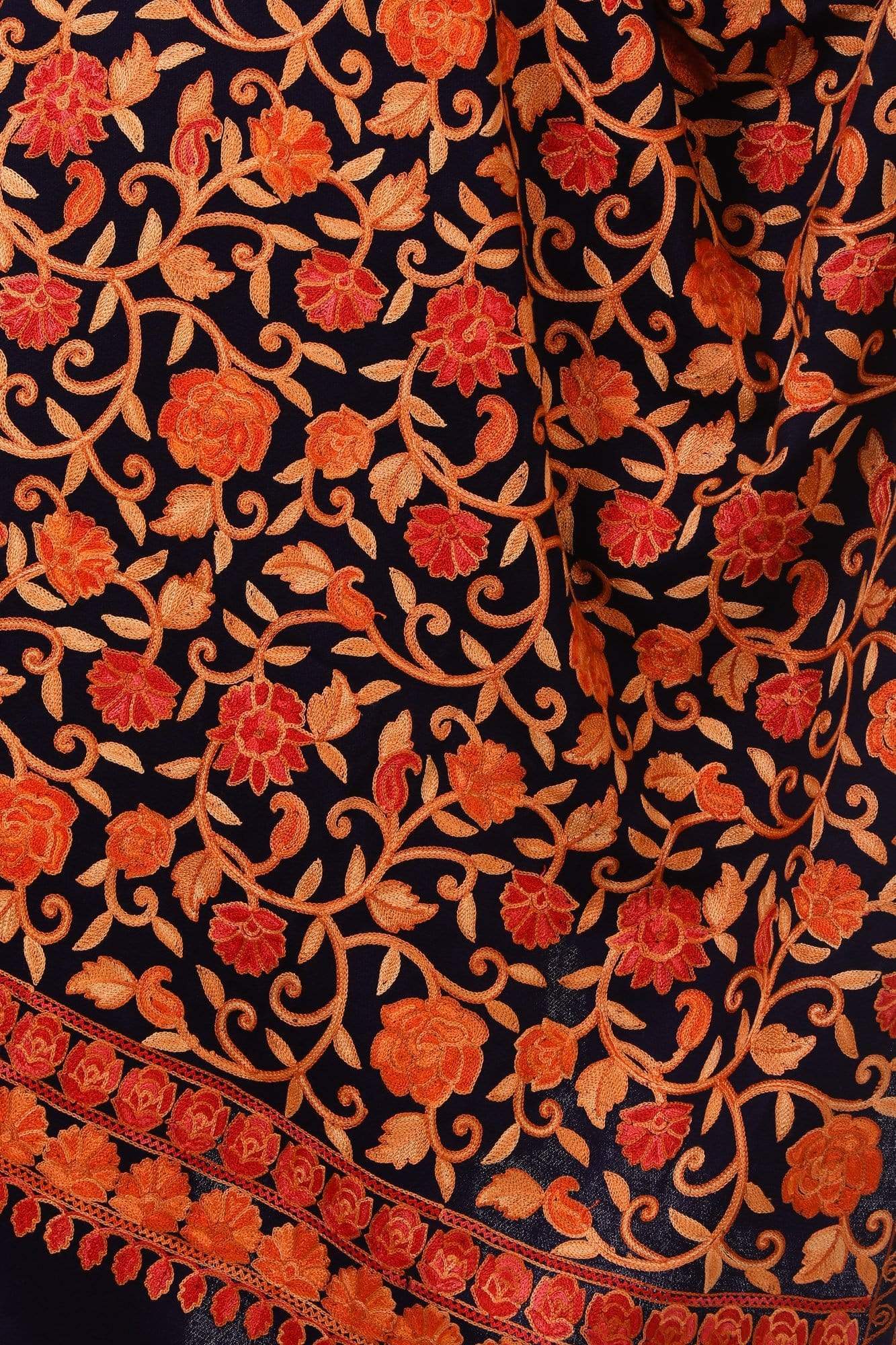Pashtush India 70x200 Pashtush Womens Kashmiri Aari Embroidery Stole, Thick and Warm