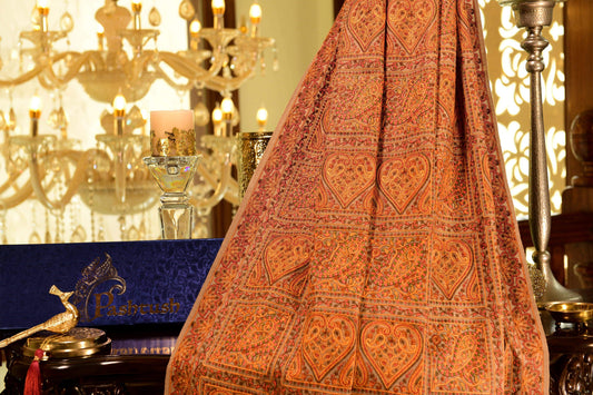 Pashtush India 100x200 Pashtush Womens Kashmiri Embroidery Jaal Jamawar Shawl, Intricate Heritage Collection