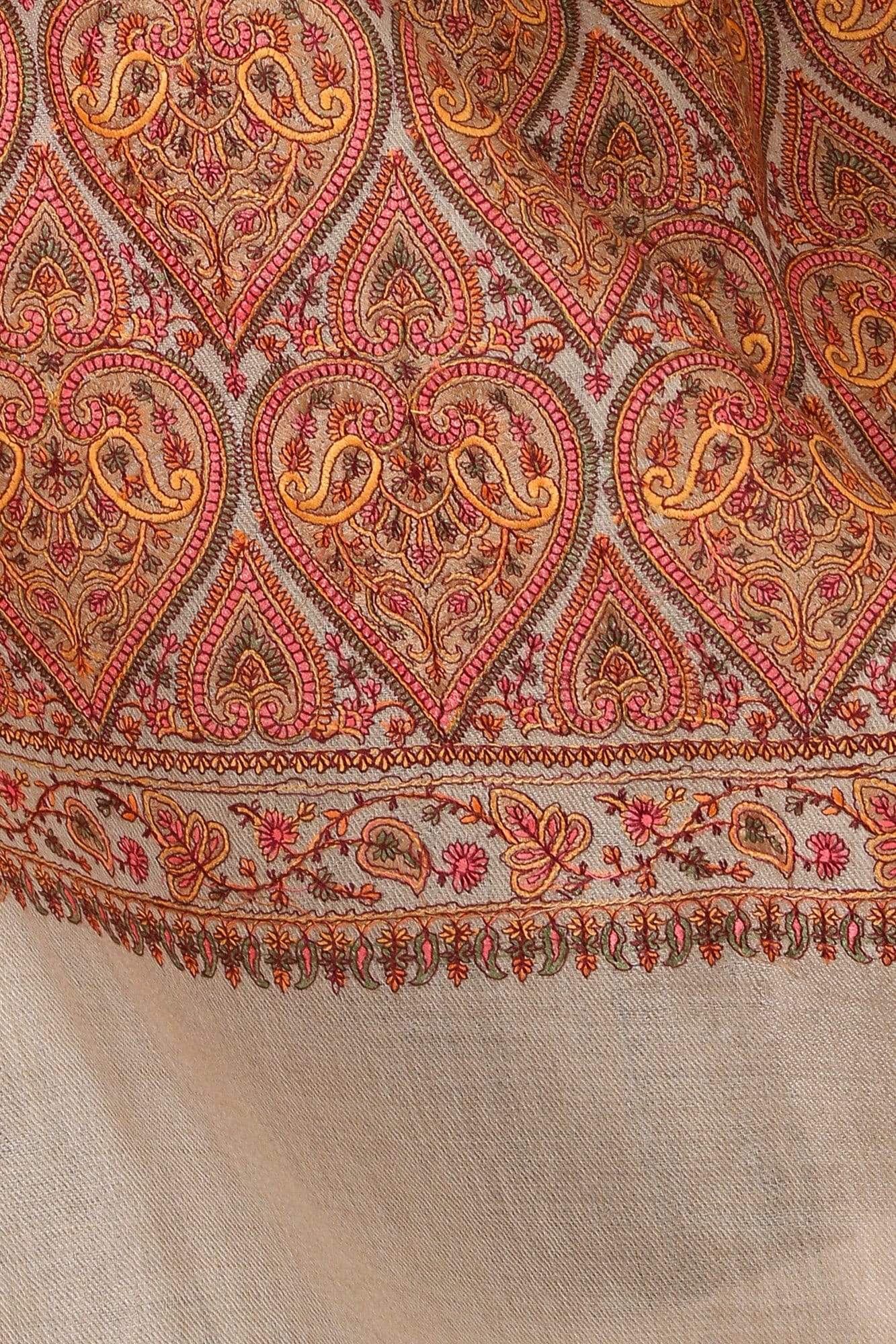 Pashtush India Shawl Pashtush Womens Kashmiri Embroidery Jaal Jamawar Shawl Pashmina handfee