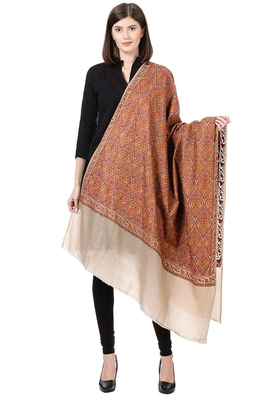 Pashtush India Shawl Pashtush Womens Kashmiri Embroidery Jaal Jamawar Shawl Pashmina handfee