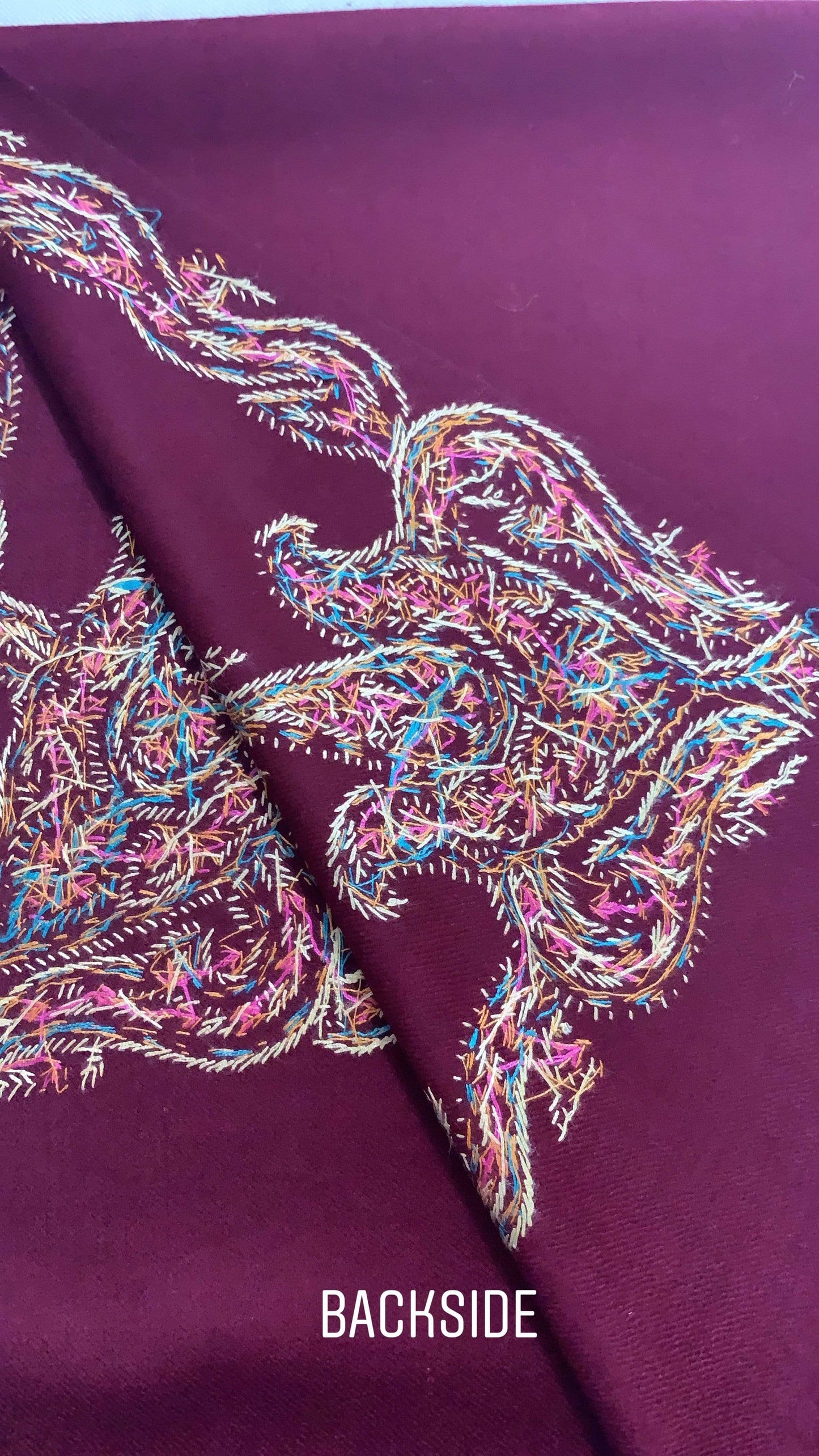 Pashtush India Shawl Pashtush Womens Kashmiri Embroidery Shawl, Border Design, 100% Pure Wool Shawls
