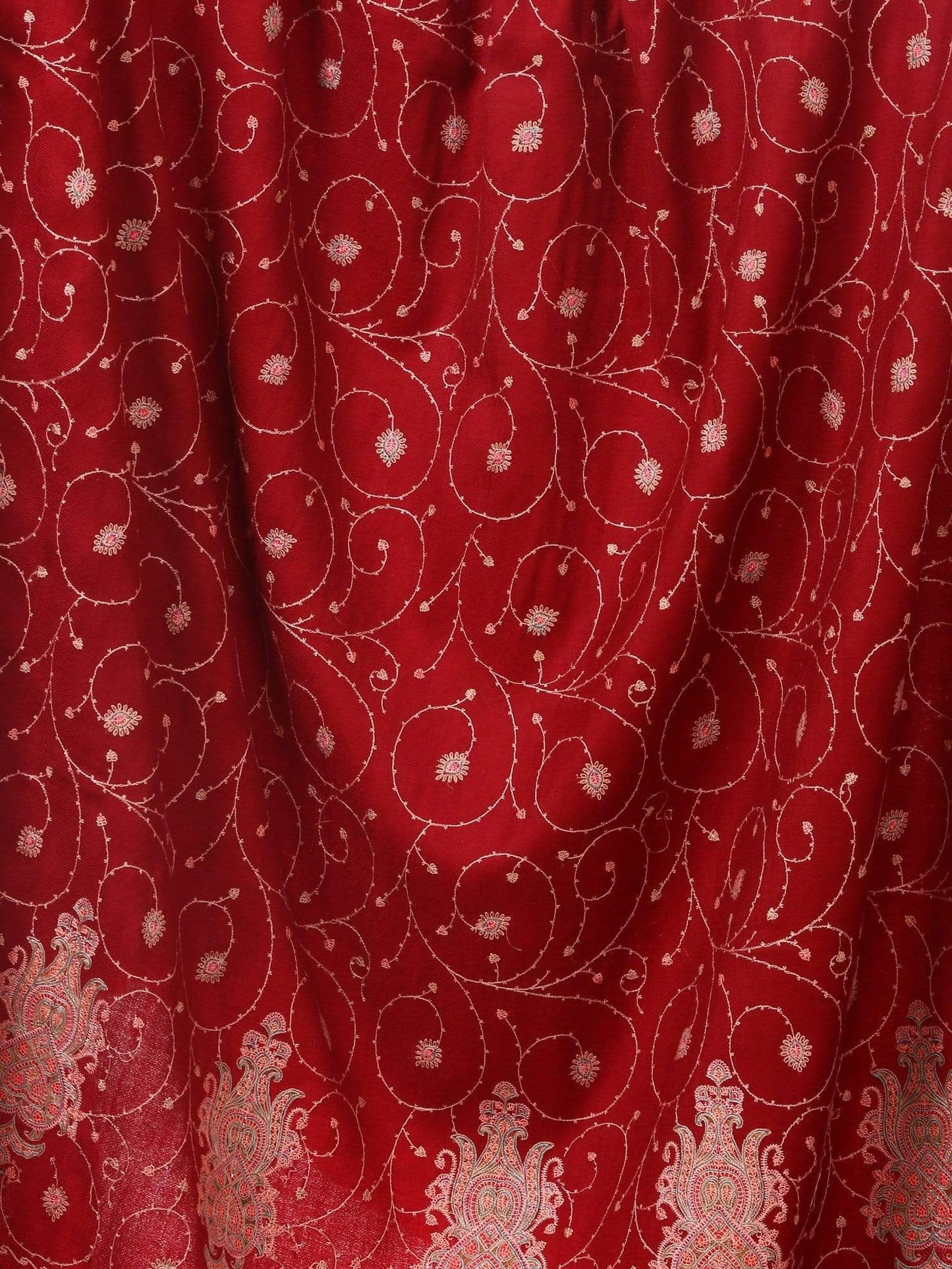 Pashtush Store Shawl Pashtush Womens Kashmiri Embroidery Shawl, Jaal Design, Silk Thread Needlework