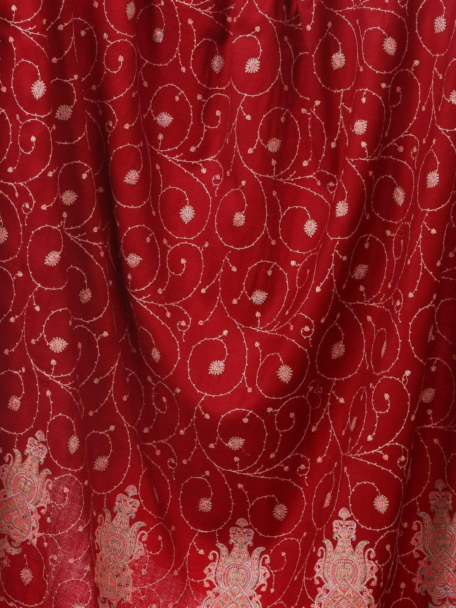 Pashtush Store Shawl Pashtush Womens Kashmiri Embroidery Shawl, Jaal Design, Silk Thread Needlework