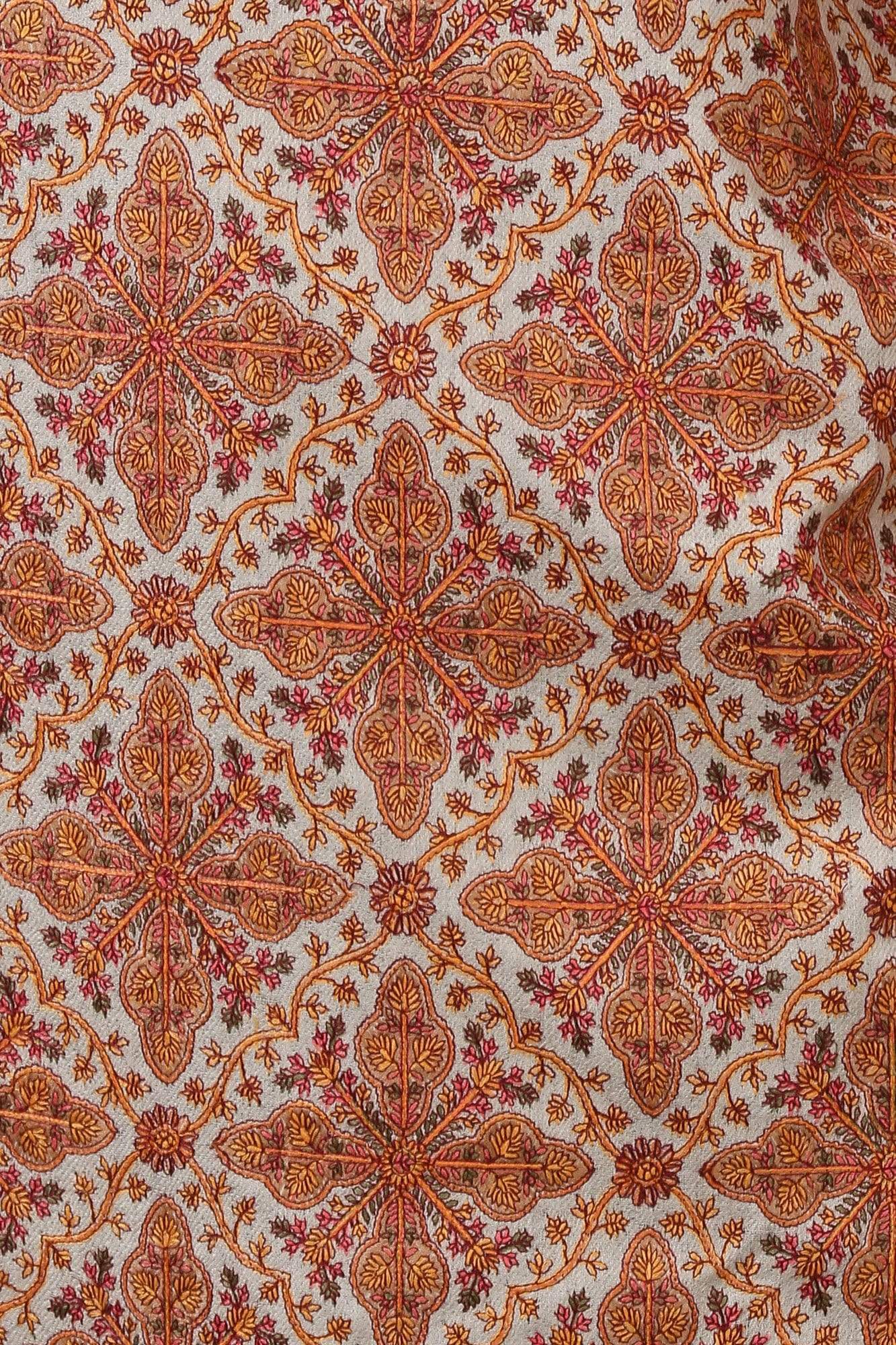 Pashtush India 100x200 Pashtush Womens Kashmiri Embroidery Shawl, Sozni Embroidery, Intricate Needlework