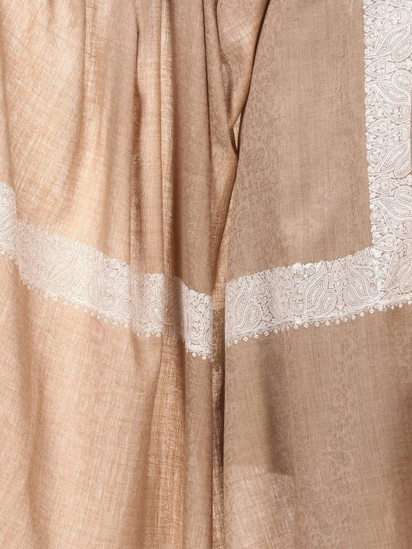 Pashtush India Shawl Pashtush Womens Kashmiri Embroidery Shawl, Challa Daur Design with Tone on Tone Embroidery Extra Fine Shawl