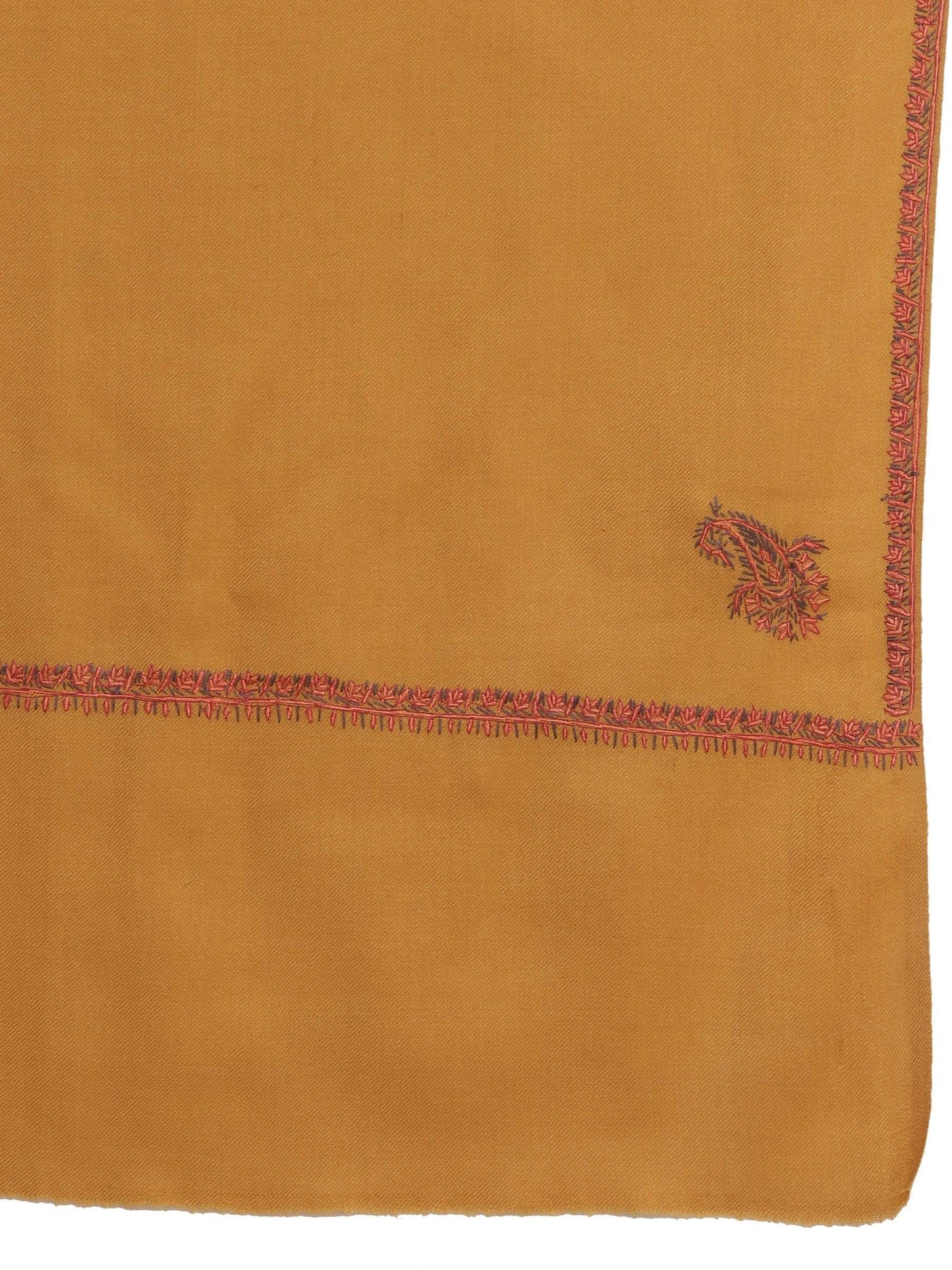 Pashtush India 100x200 Pashtush Womens Kashmiri Hand Embroidered Shawl, Mustard
