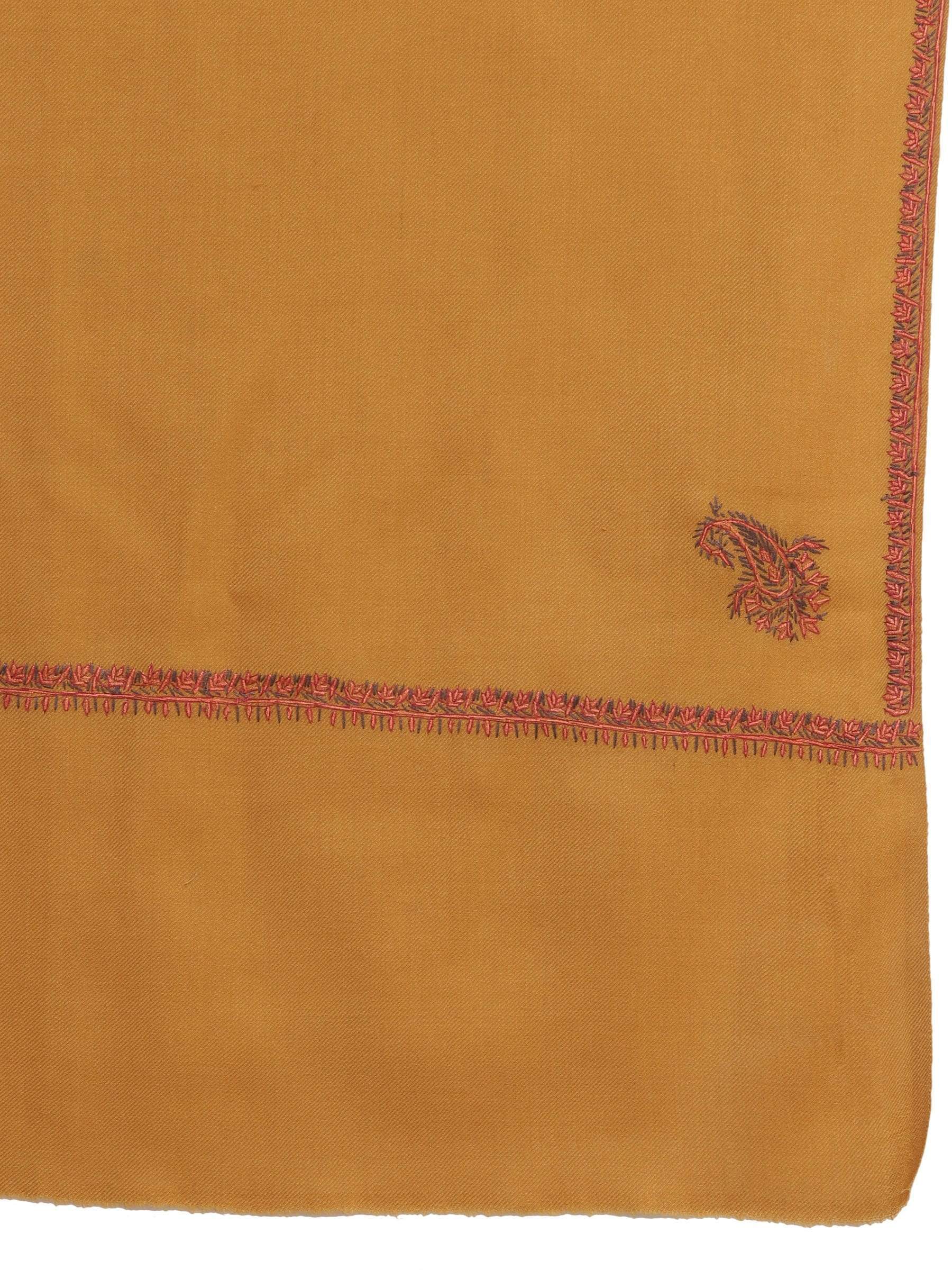 Pashtush India 100x200 Pashtush Womens Kashmiri Hand Embroidered Shawl, Mustard