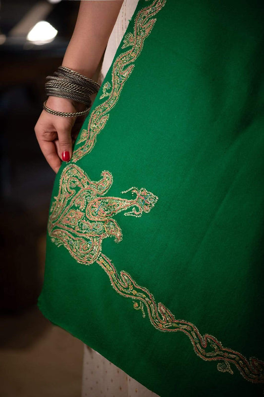 Pashtush India Shawl Pashtush Womens Kashmiri Hand Embroidery Shawl, 100% Pure Wool Shawl