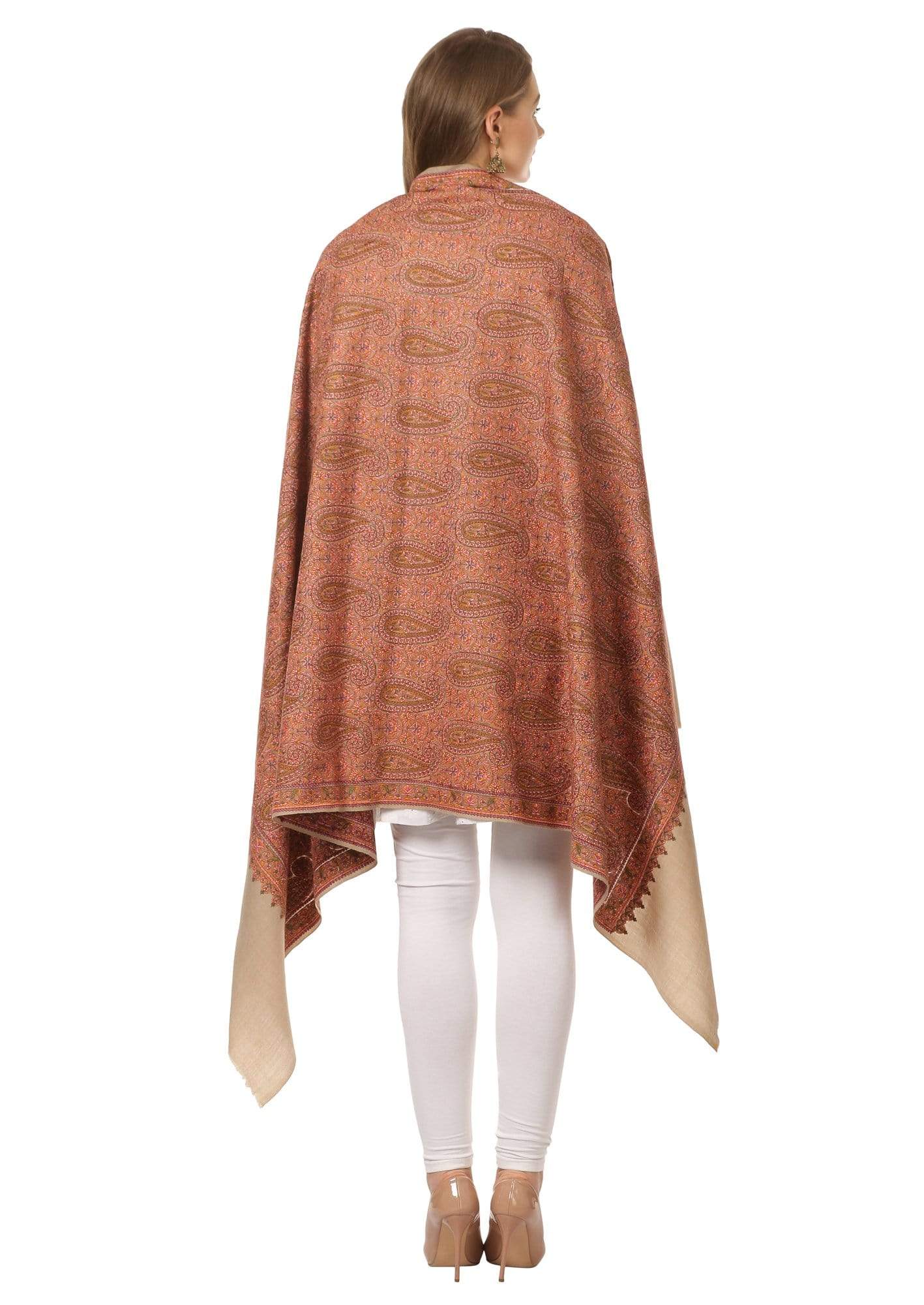 Pashtush Shawl Store Shawl Pashtush Womens Kashmiri Sozni Embroidery shawl with Silk Thread embroidery