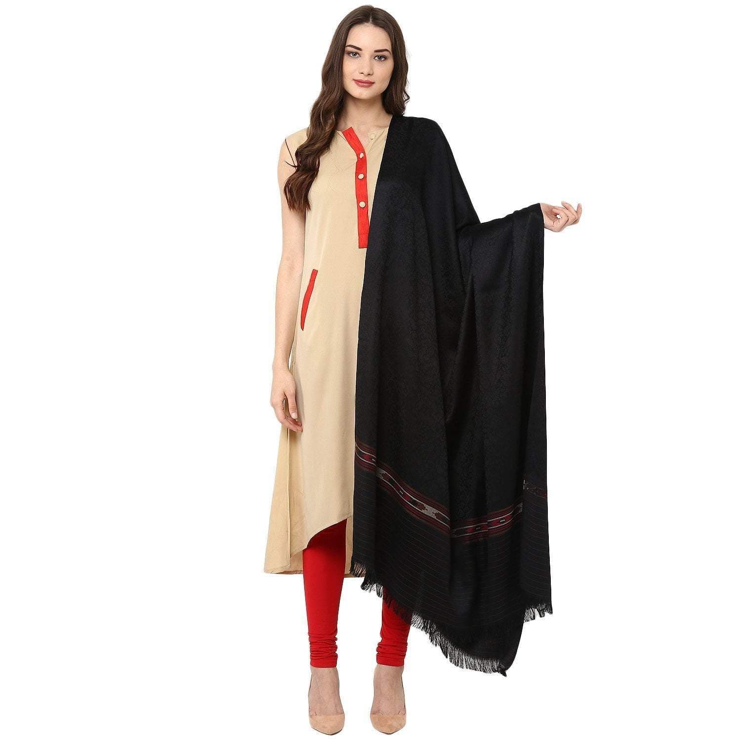 Pashtush India 100x200 Pashtush Womens Kullu Weave Shawl from Himachal