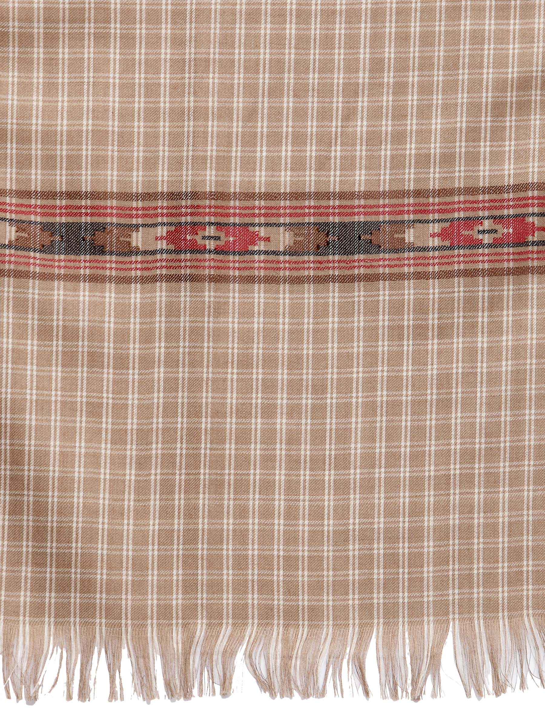 Pashtush India 100x200 Pashtush Womens Kullu Weave Shawl from Himachal, Beige
