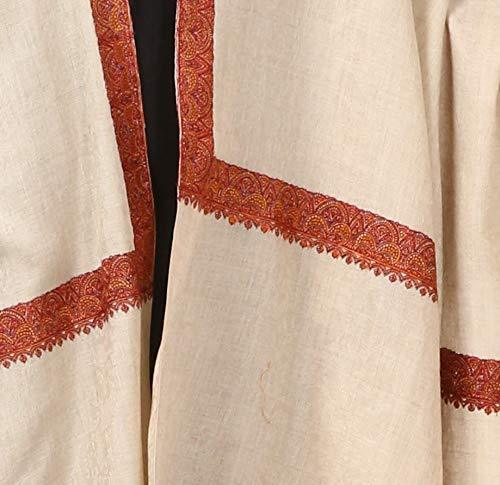 Pashtush India Shawl Pashtush Womens Neemdaur Shawl, Sozni Kashmiri Embroidery with Intricate needlework, Wedding Collection Pashmina Shawls (Maroon)
