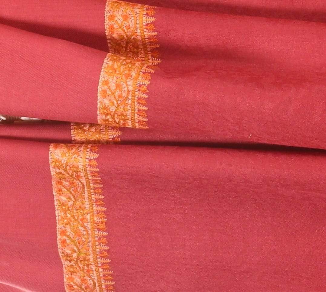 Pashtush India Shawl Pashtush Womens Neemdaur Shawl, Sozni Kashmiri Embroidery with Intricate needlework, Wedding Collection Pashmina Shawls (Morning rose)