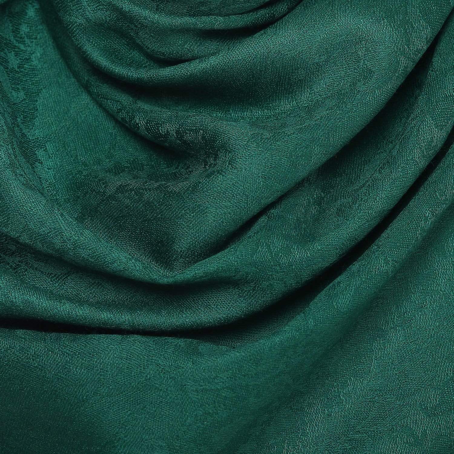Pashtush India 70x200 Pashtush Womens Paisley Weave Scarf, Soft and Warm, Luxury Wool - Bottle Green