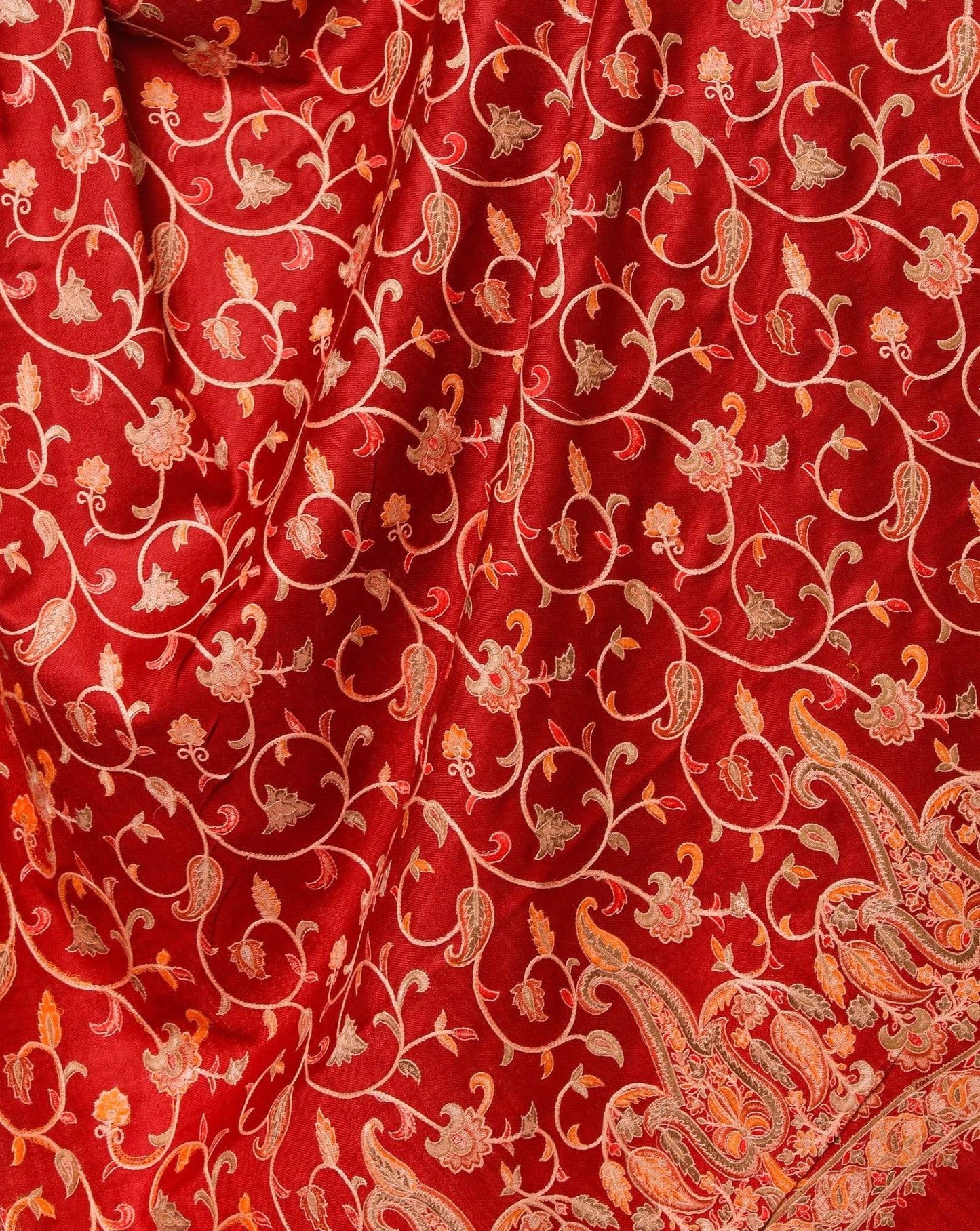 Pashtush Shawl Store Shawl Pashtush Womens Papier Mache Embroidery Shawl - Maroon