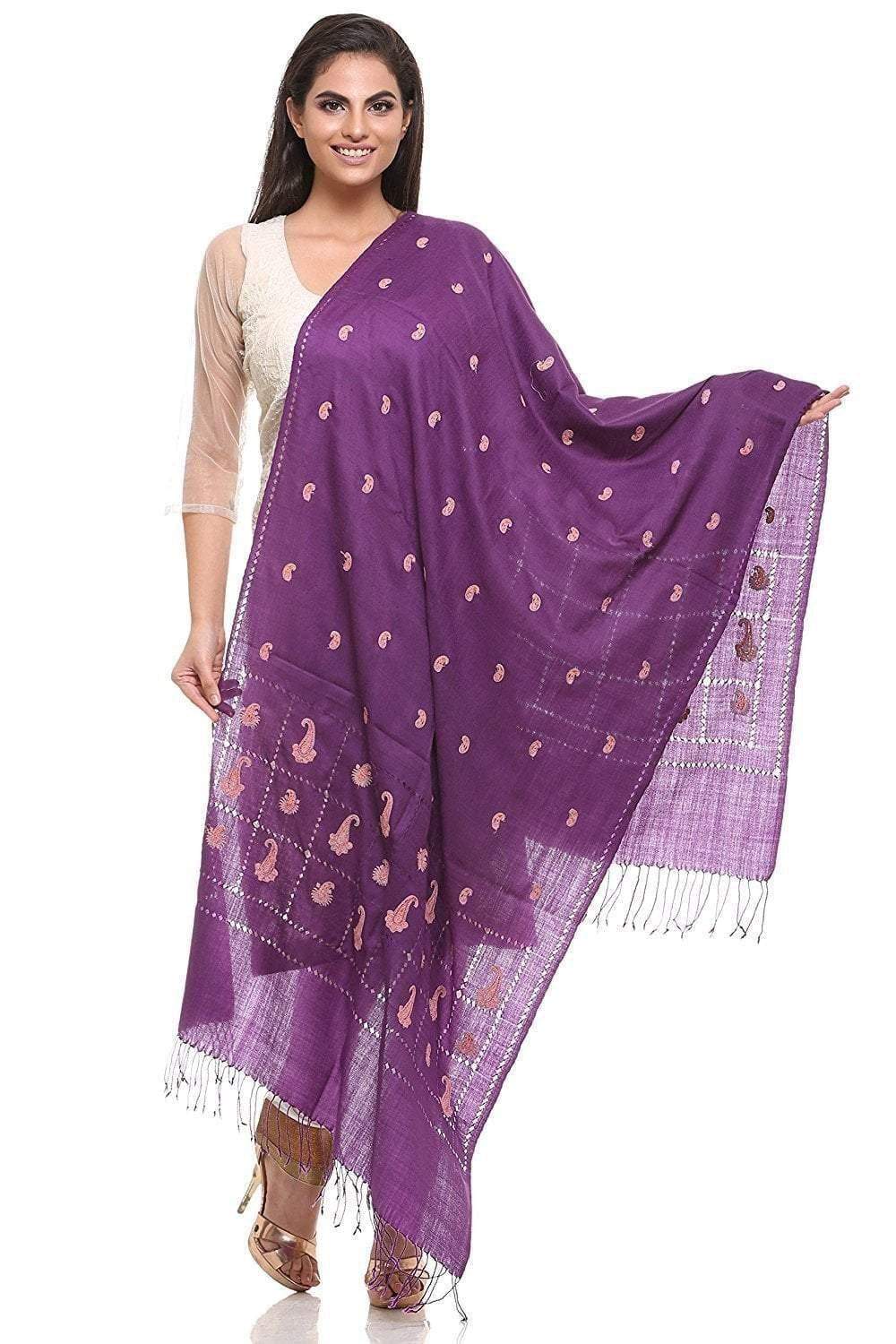Pashtush Shawl Store Stole Pashtush Womens Pashmina handfeel Embroidery Stole With Delicate Beading Work