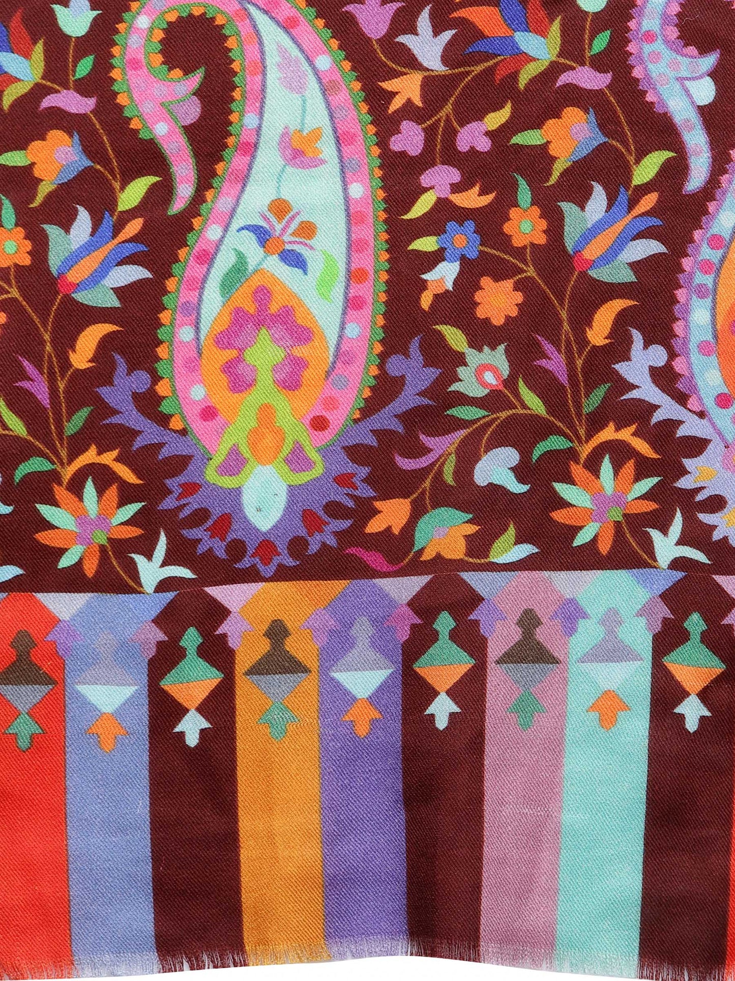 Pashtush India 100x200 Pashtush Womens Pure Wool Printed Shawl, Soft and Warm