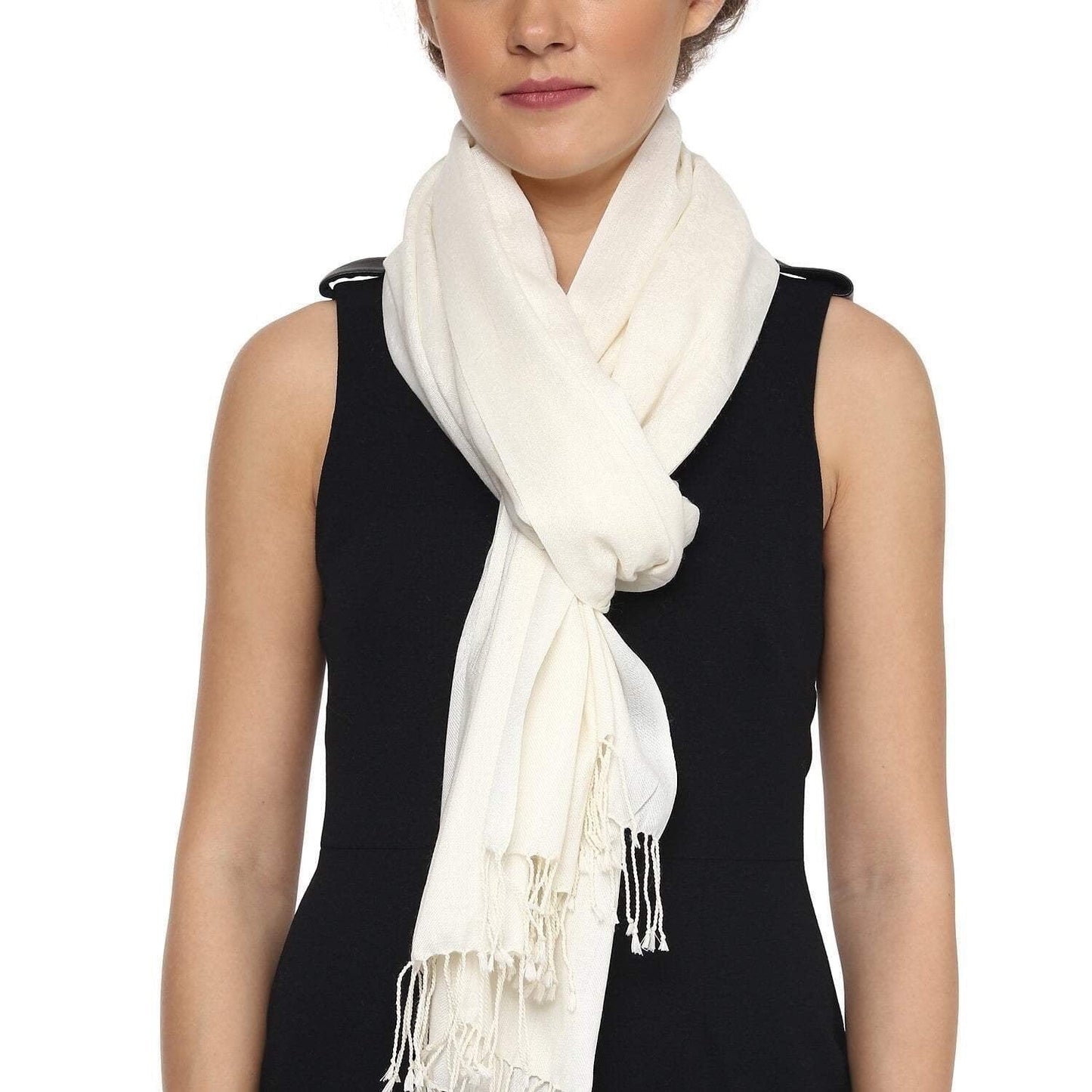 Pashtush India Stole Pashtush Womens Scarf, Stole Jacquard, paisley, White