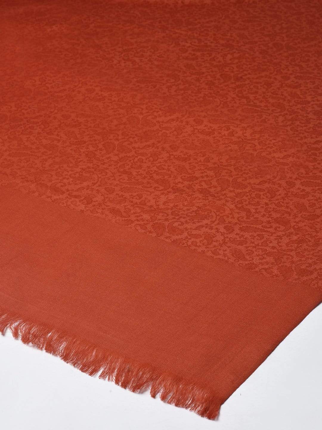 Pashtush India 100x200 Pashtush Womens Self Weave Soft Fine Wool Shawl, Rust