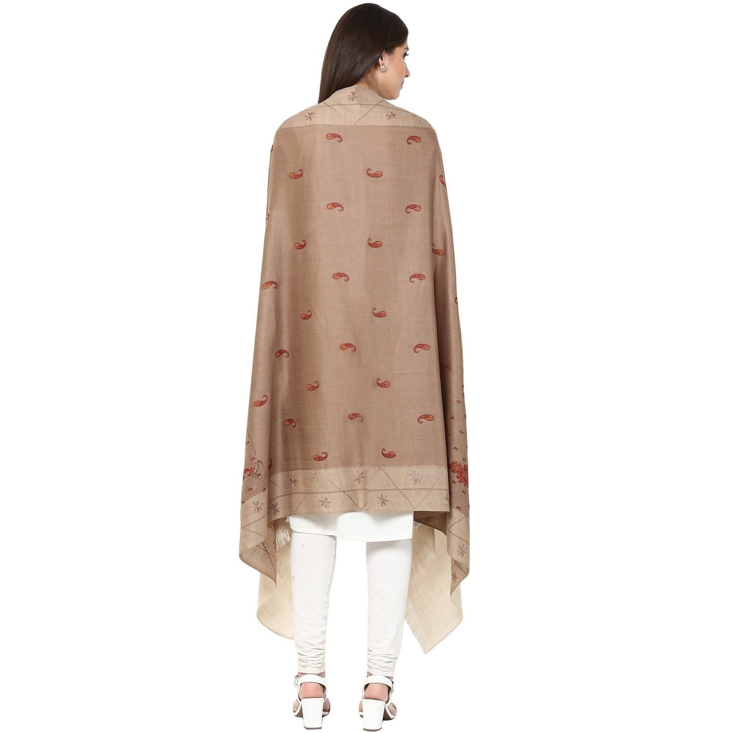 Pashtush Store Shawl Pashtush Womens Shawl Kashmiri Embroidery with Aari and Sozni work, Fine Wool