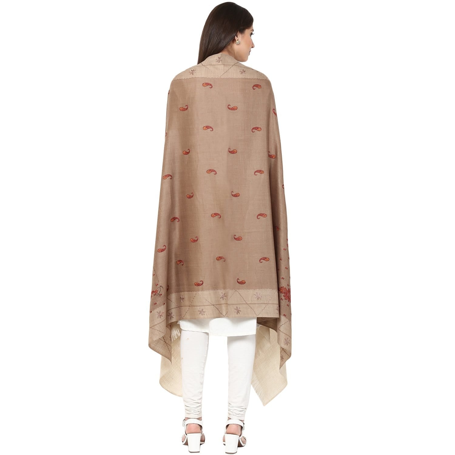 Pashtush Store Shawl Pashtush Womens Shawl Kashmiri Embroidery with Aari and Sozni work, Fine Wool