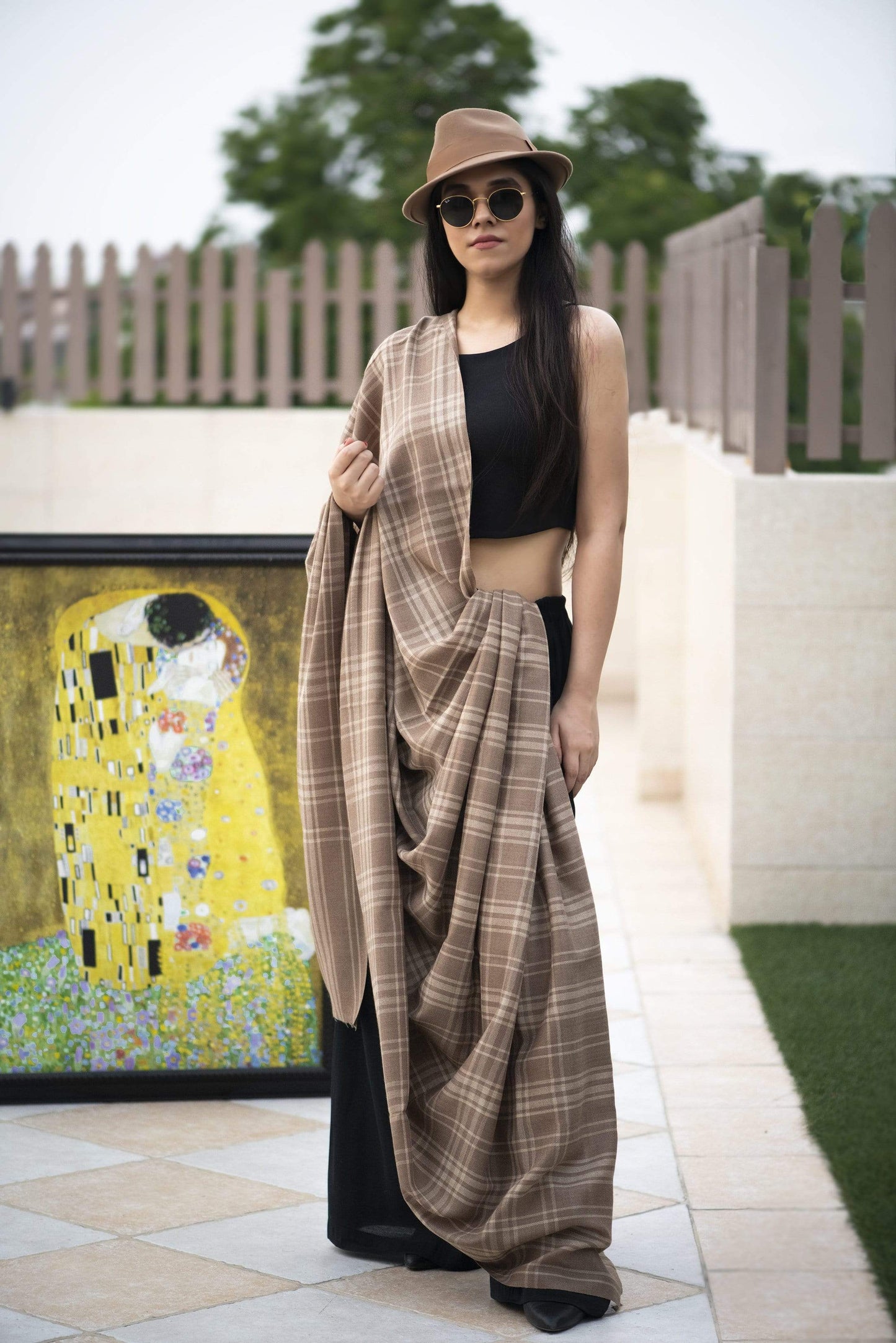 Pashtush Store Shawl Pashtush Womens Shawl, Thick Wool Shawl Check Design,  Extra Warm Shawl