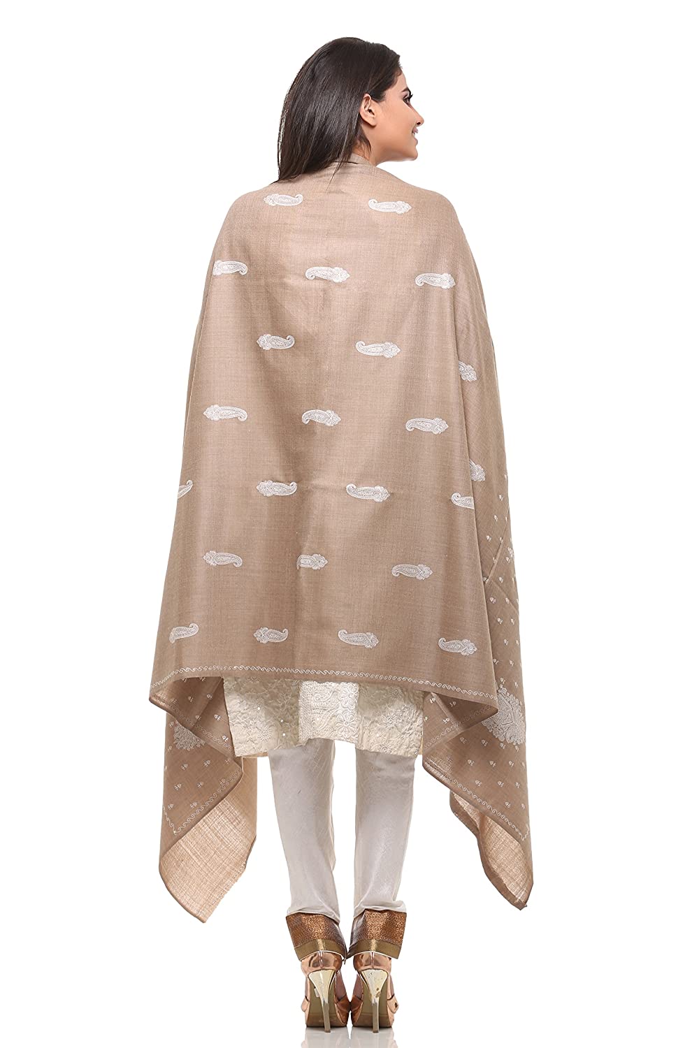 Pashtush Store Shawl Pashtush Womens Shawl Tone on Tone Embroidery, Soft and Warm, Light Weight Shawl