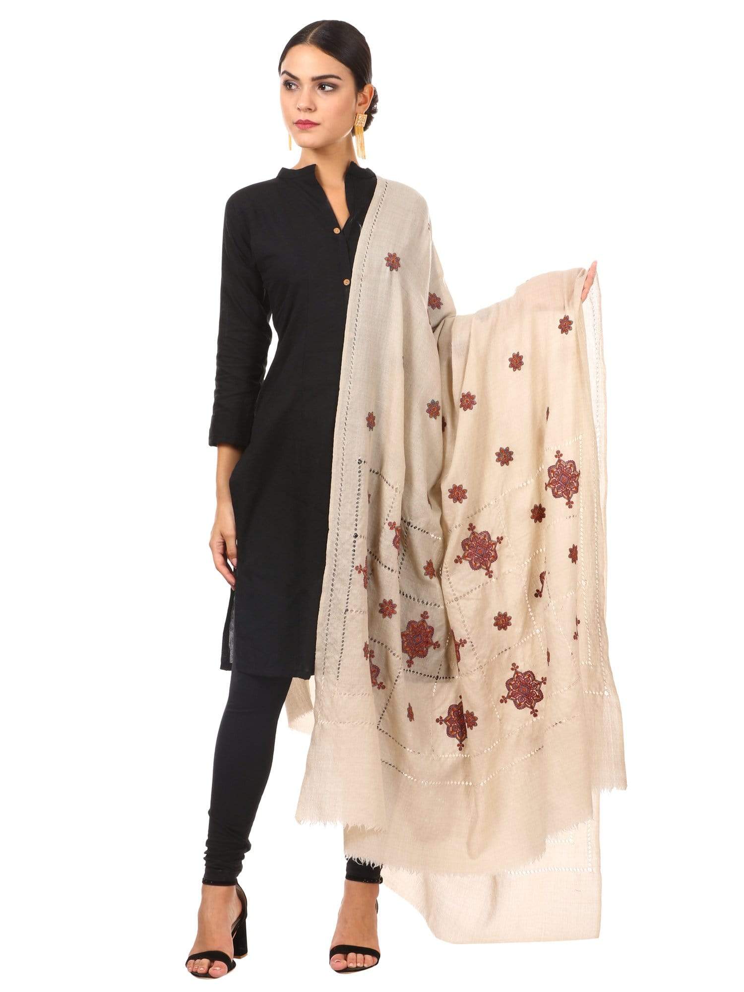 Pashtush Shawl Store Shawl Pashtush Womens Shawl with Tarkashi, Sozni Embroidery with Hand Knotted. Hand-Made Shawl