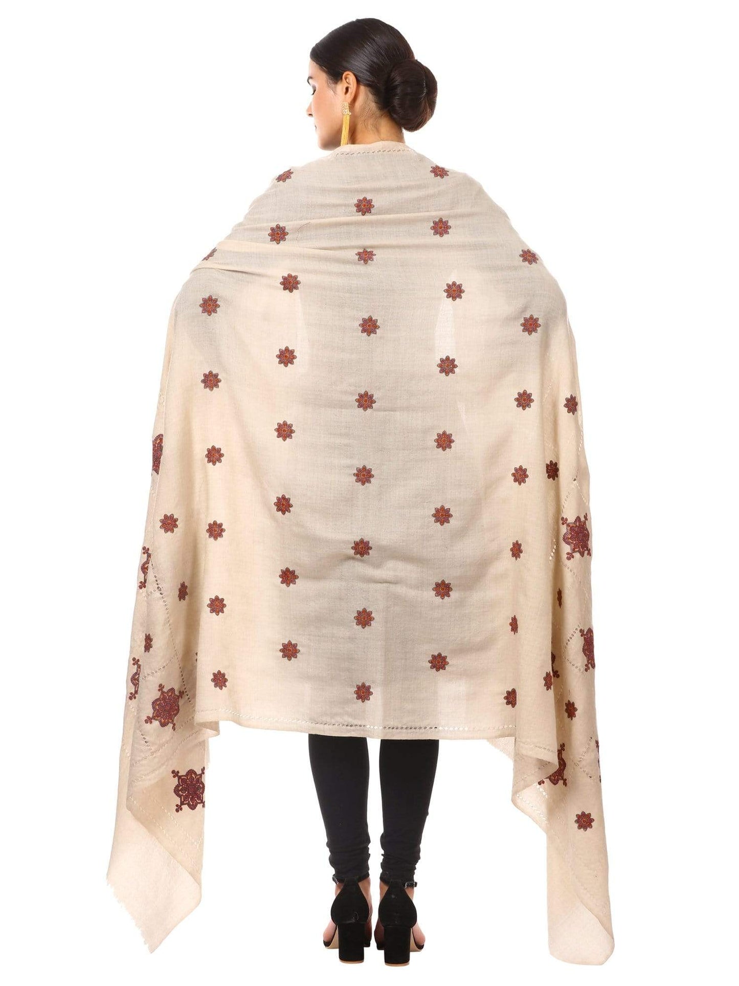 Pashtush Shawl Store Shawl Pashtush Womens Shawl with Tarkashi, Sozni Embroidery with Hand Knotted. Hand-Made Shawl