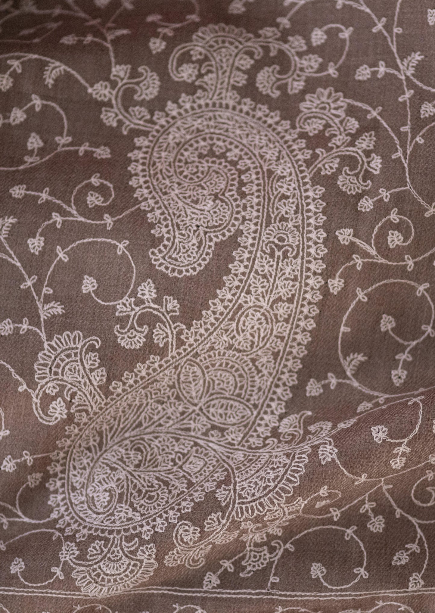 Pashtush Shawl Store Shawl Pashtush Womens Shawl with Tone on Tone Embroidery, Soft Warm Weight Wool
