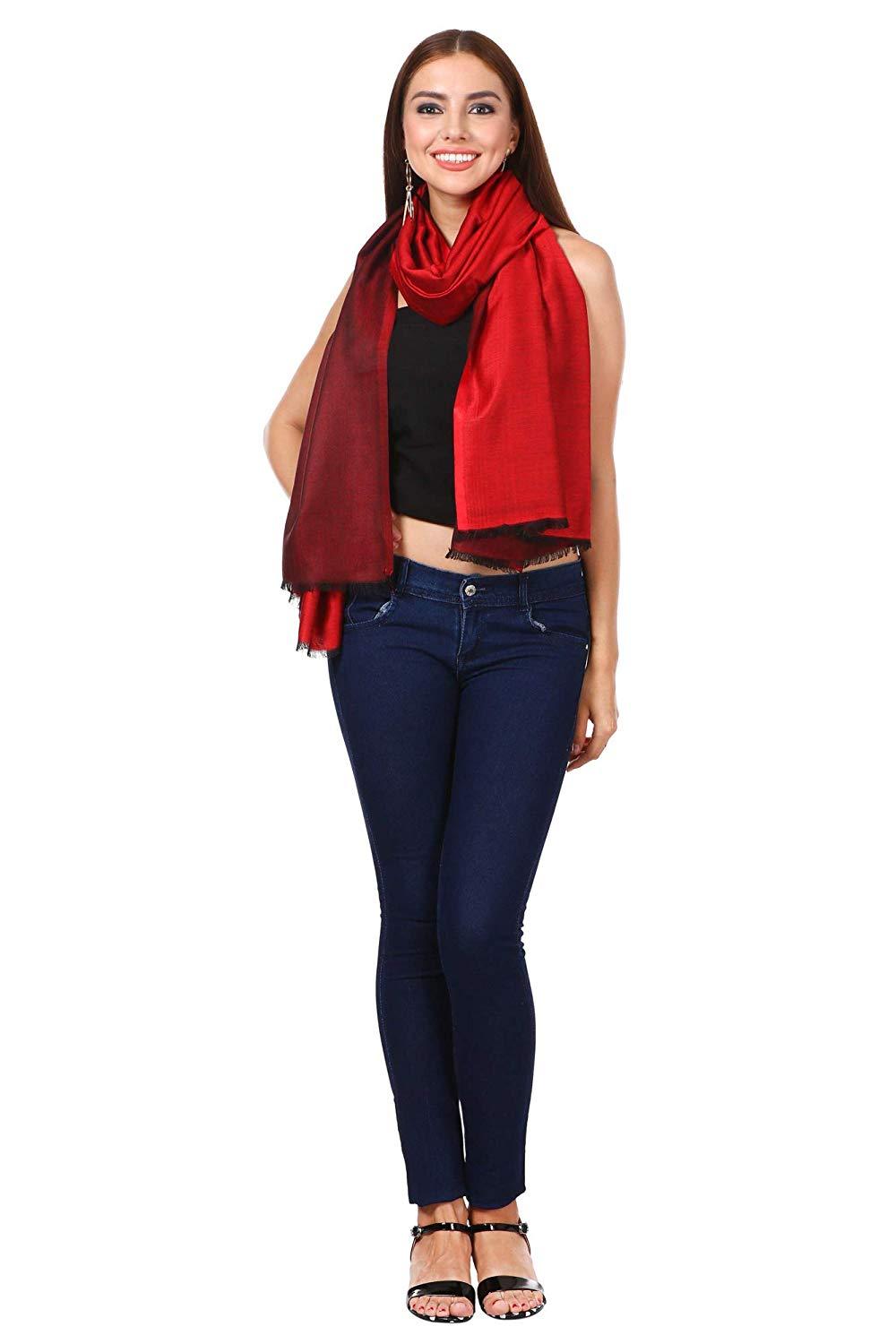 Pashtush Shawl Store Stole Pashtush Womens Silky Bamboo Reversible Scarf, Shawls, Stoles, Wraps (size 28 x 80 inches)