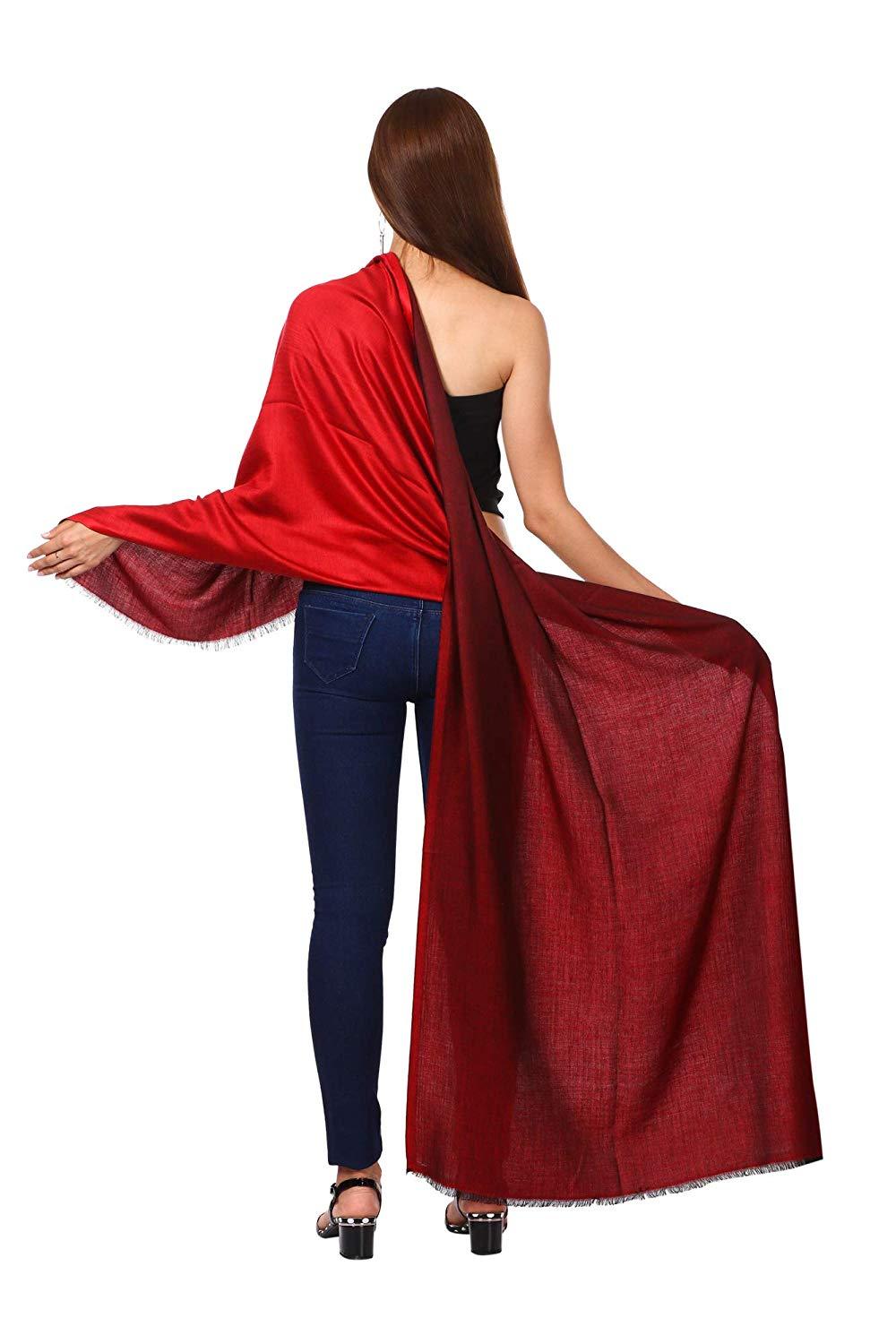 Pashtush Shawl Store Stole Pashtush Womens Silky Bamboo Reversible Scarf, Shawls, Stoles, Wraps (size 28 x 80 inches)