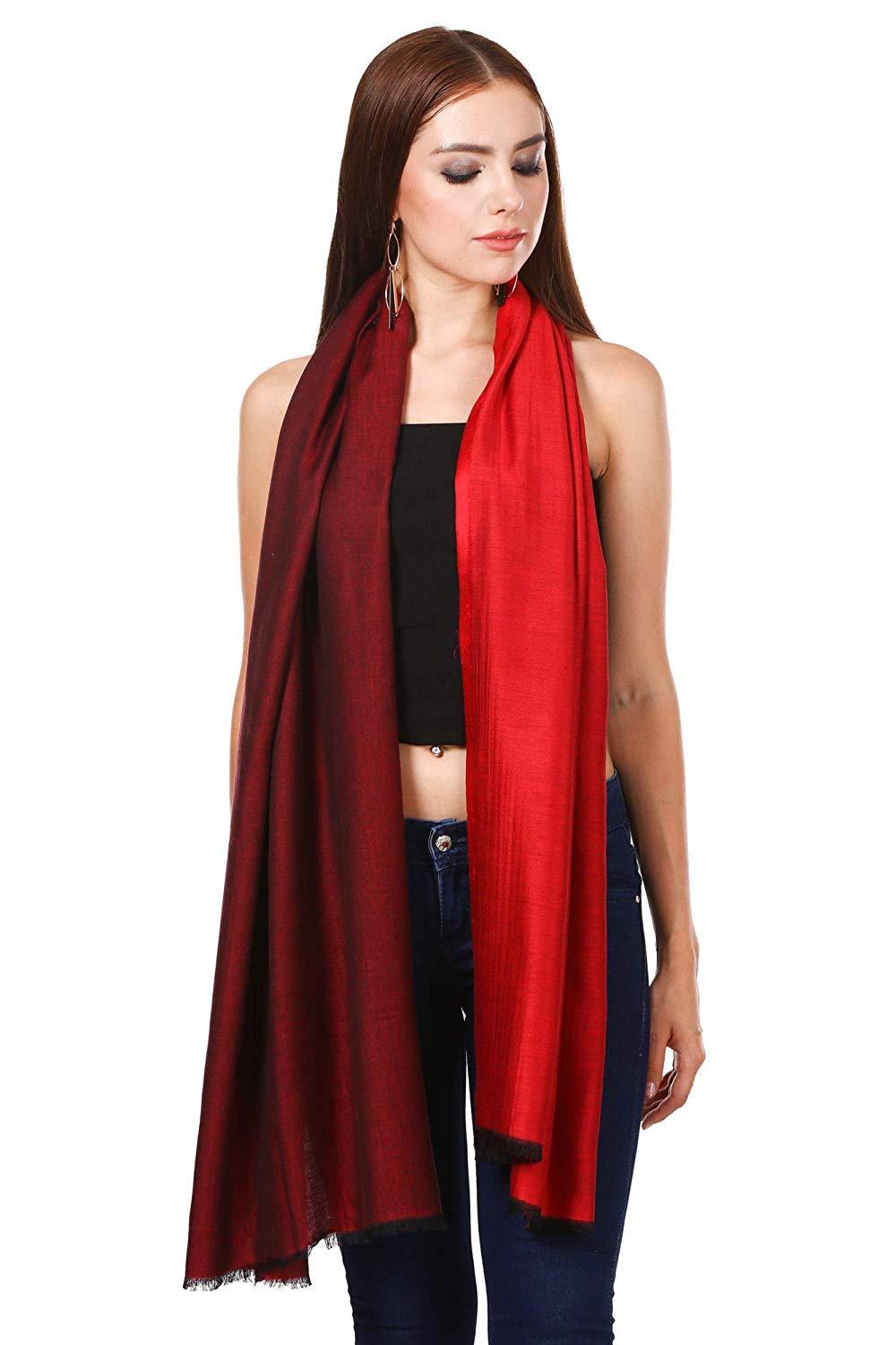 Pashtush Shawl Store Stole Pashtush Womens Silky Bamboo Reversible Scarf, Shawls, Stoles, Wraps (size 28 x 80 inches)
