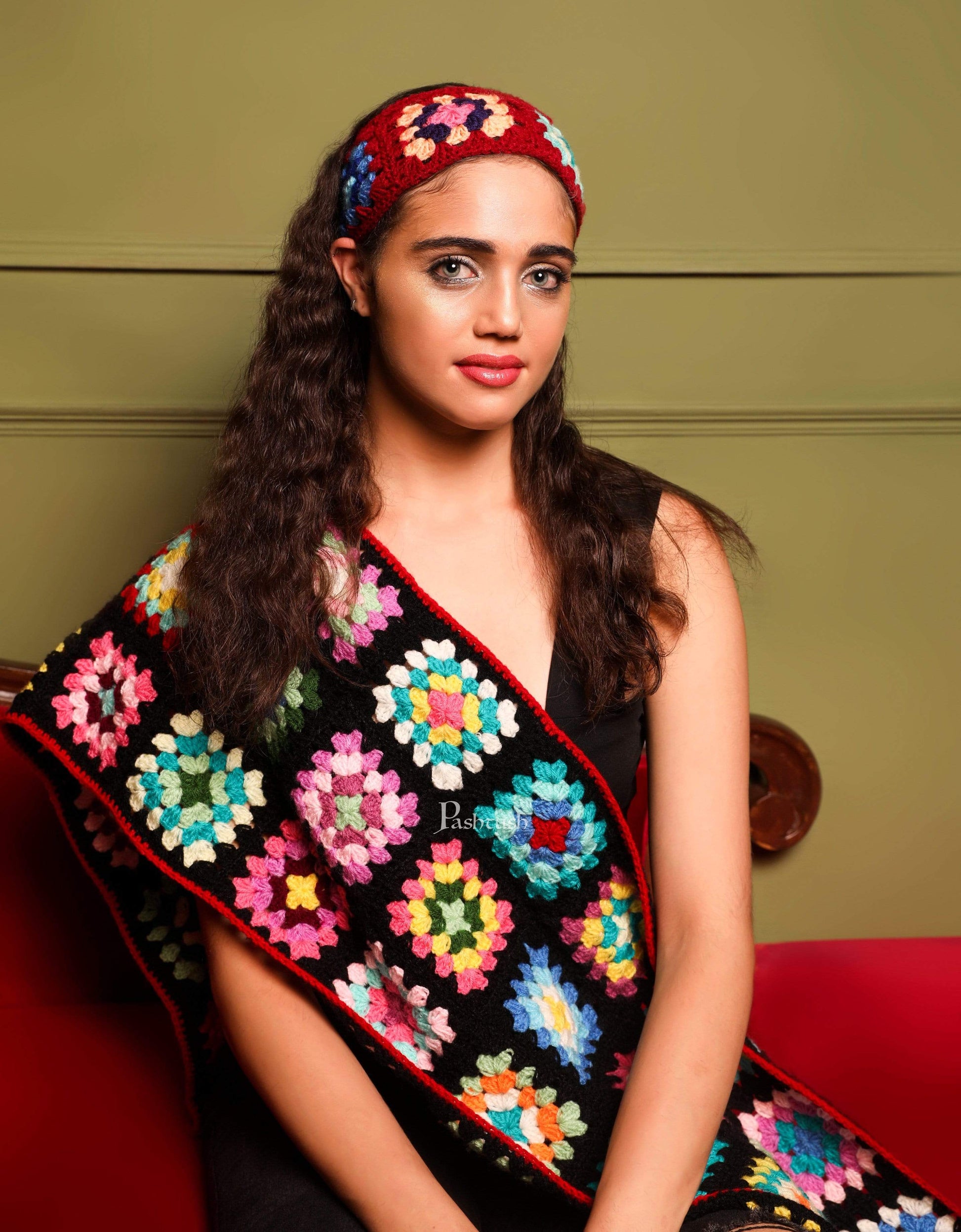 Pashtush India 70x180 Pashtush Womens Soft 100% Hand Knitted Stole