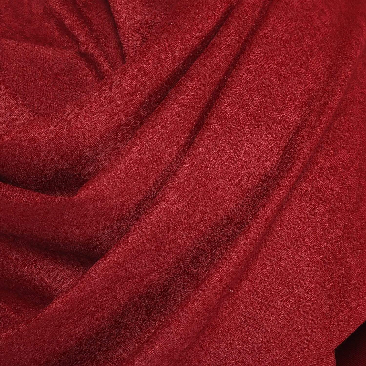 Pashtush India Stole Pashtush Womens Stole, Fine Wool Scarf, Paisley Jacquard Weave, Maroon