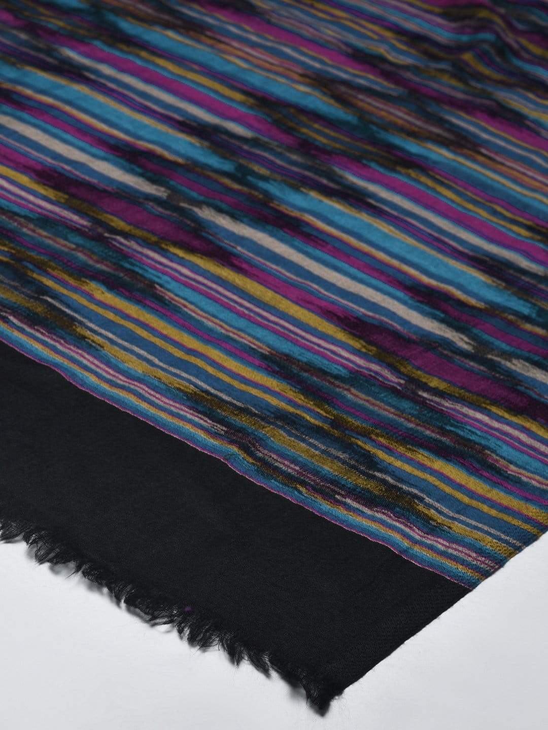 Pashtush India 70x200 PASHTUSH WOMENS STRIPED REVERSIBLE SCARF, 100% PURE WOOL WITH WOOLMARK CERTIFICATION
