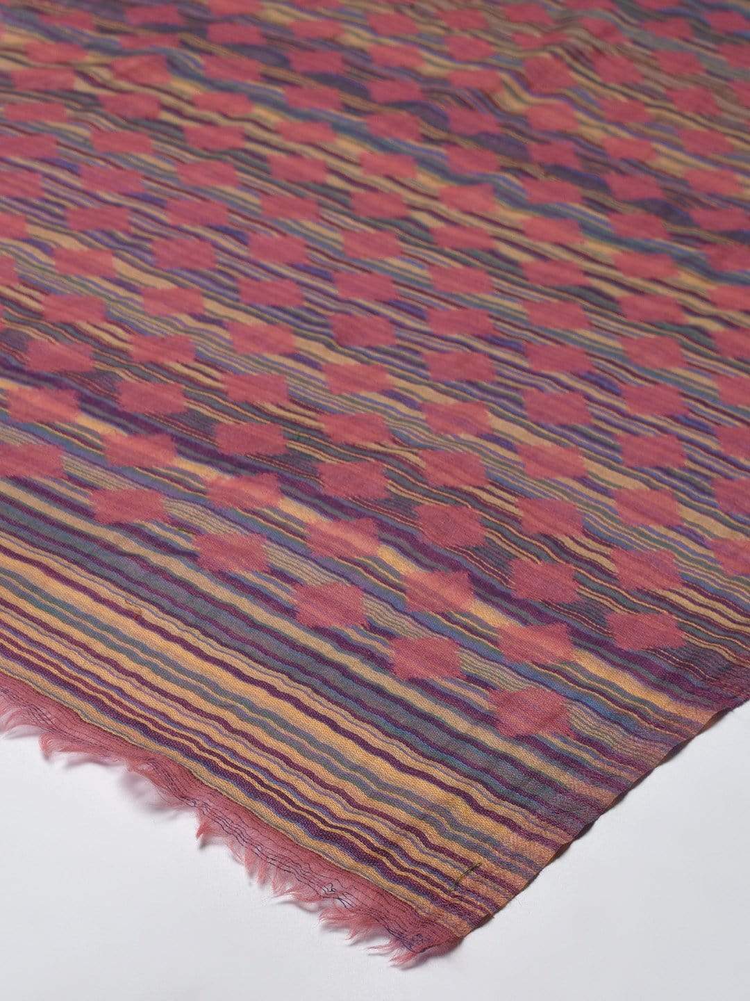 Pashtush India 70x200 PASHTUSH WOMENS STRIPED REVERSIBLE SCARF, 100% PURE WOOL WITH WOOLMARK CERTIFICATION