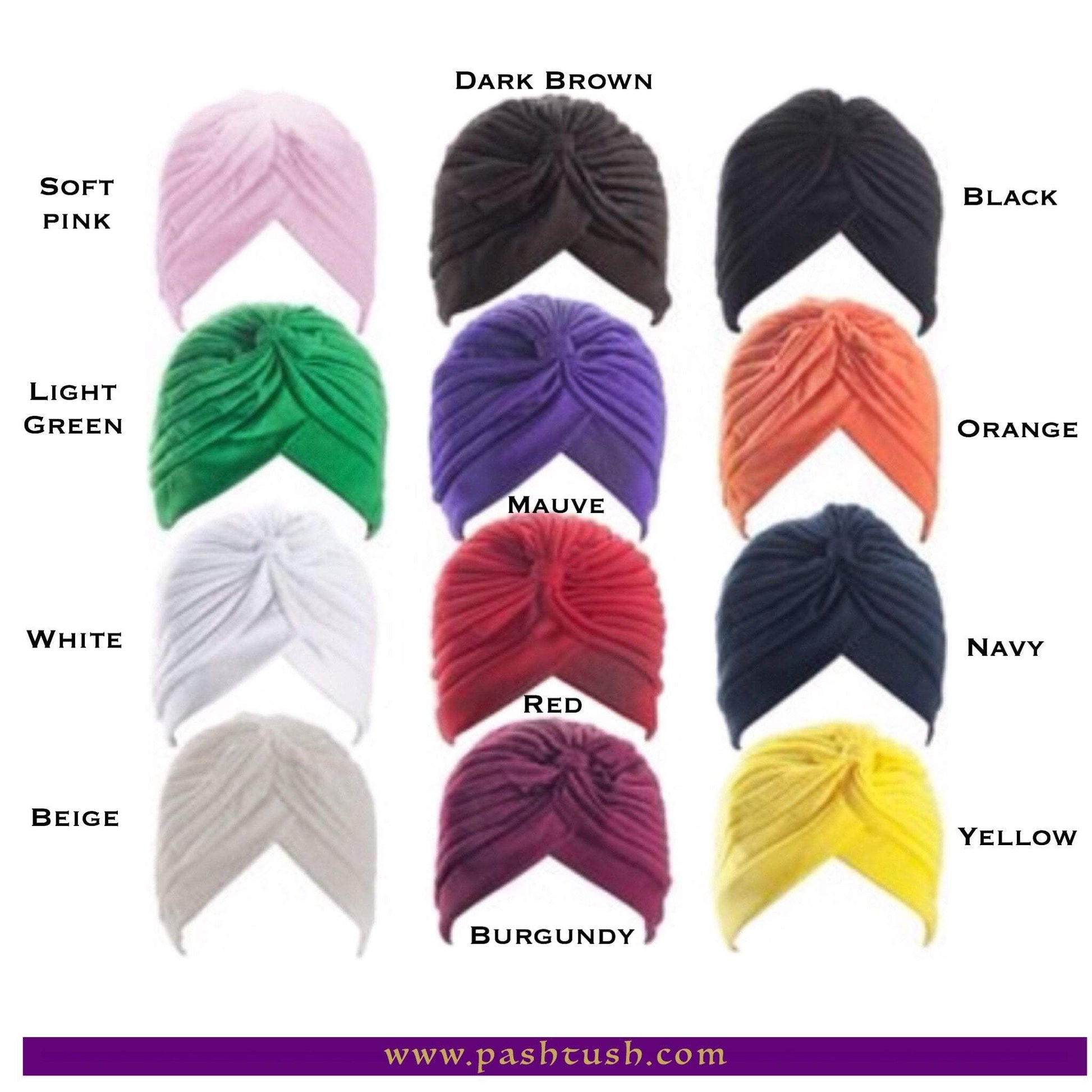 Pashtush India Turban Pashtush Womens Turban Beanie Style headwear in black