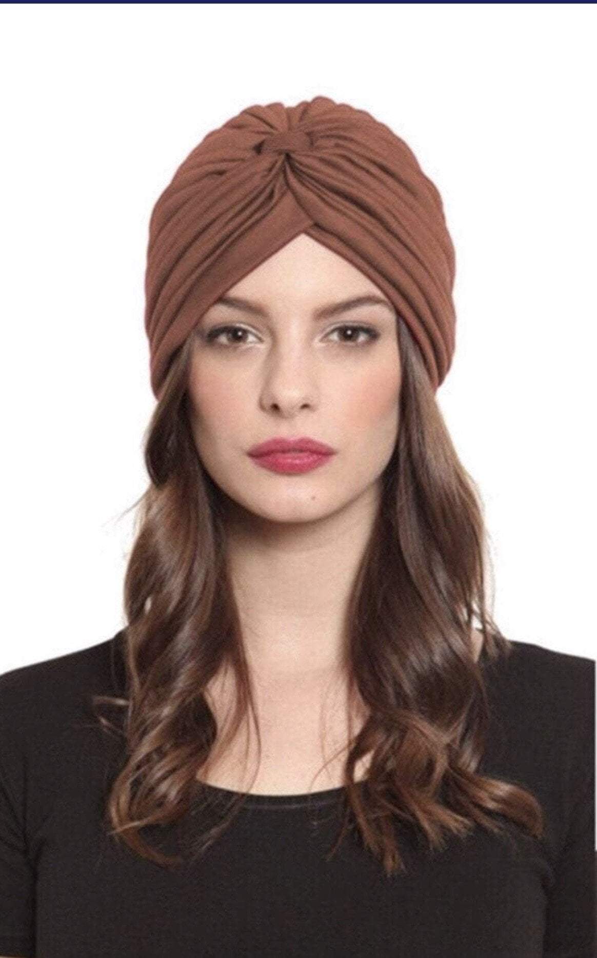 Pashtush India Turban Pashtush Womens Turban Beanie Style headwear in black