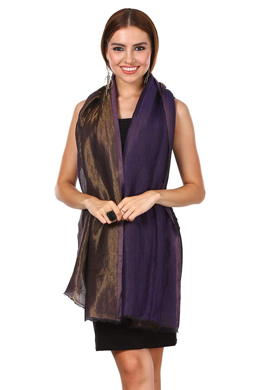 Pashtush Shawl Store Stole Pashtush Womens Twilight Scarf, Reversible Scarf, Pashmina Soft (purple)