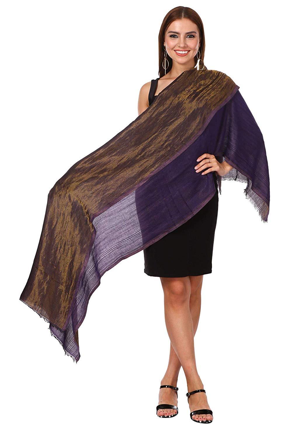 Pashtush Shawl Store Stole Pashtush Womens Twilight Scarf, Reversible Scarf, Pashmina Soft (purple)